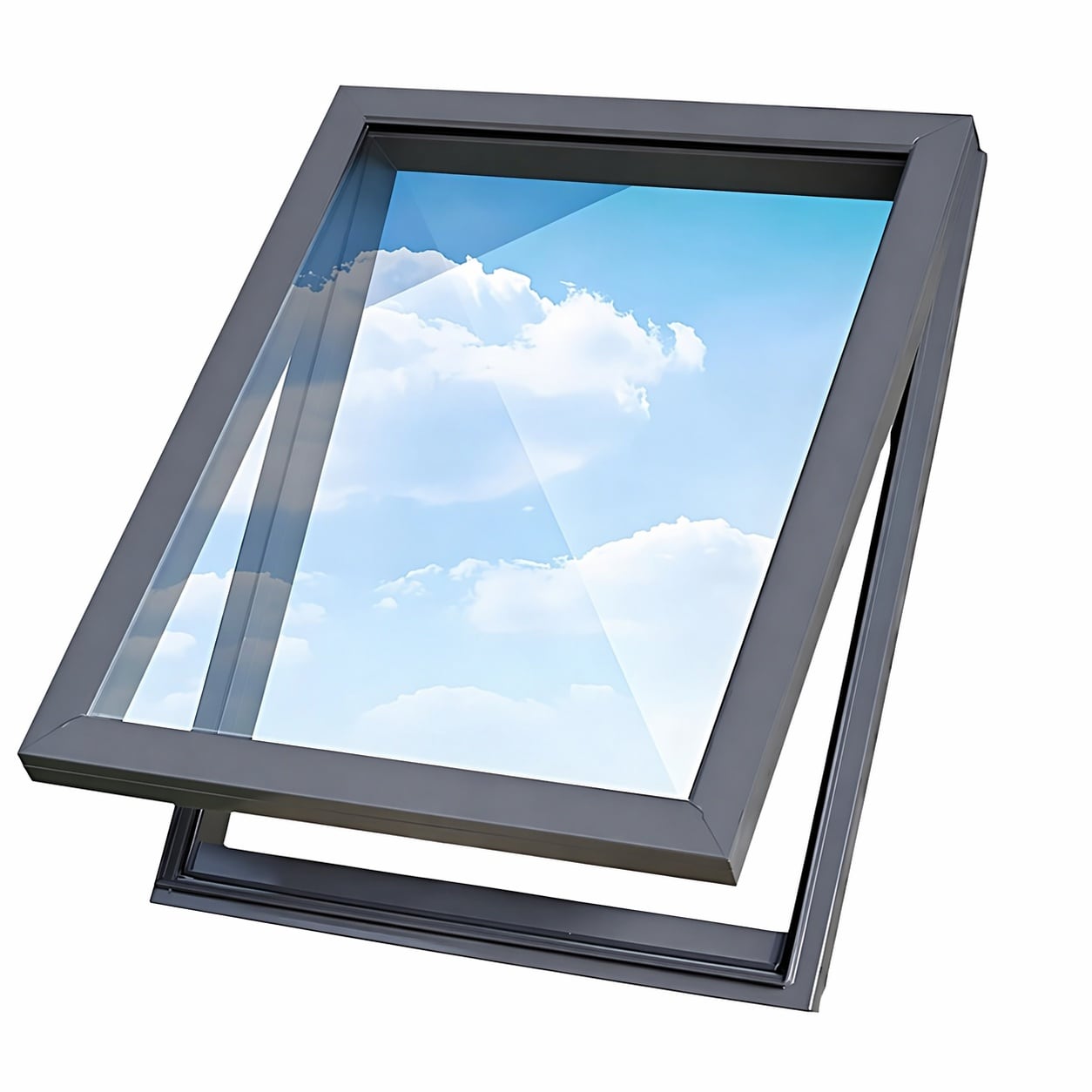 Aoibox  Fixed skylight window for roof wells with aluminum frame double glazed tempered glass 40 in W x 14 in