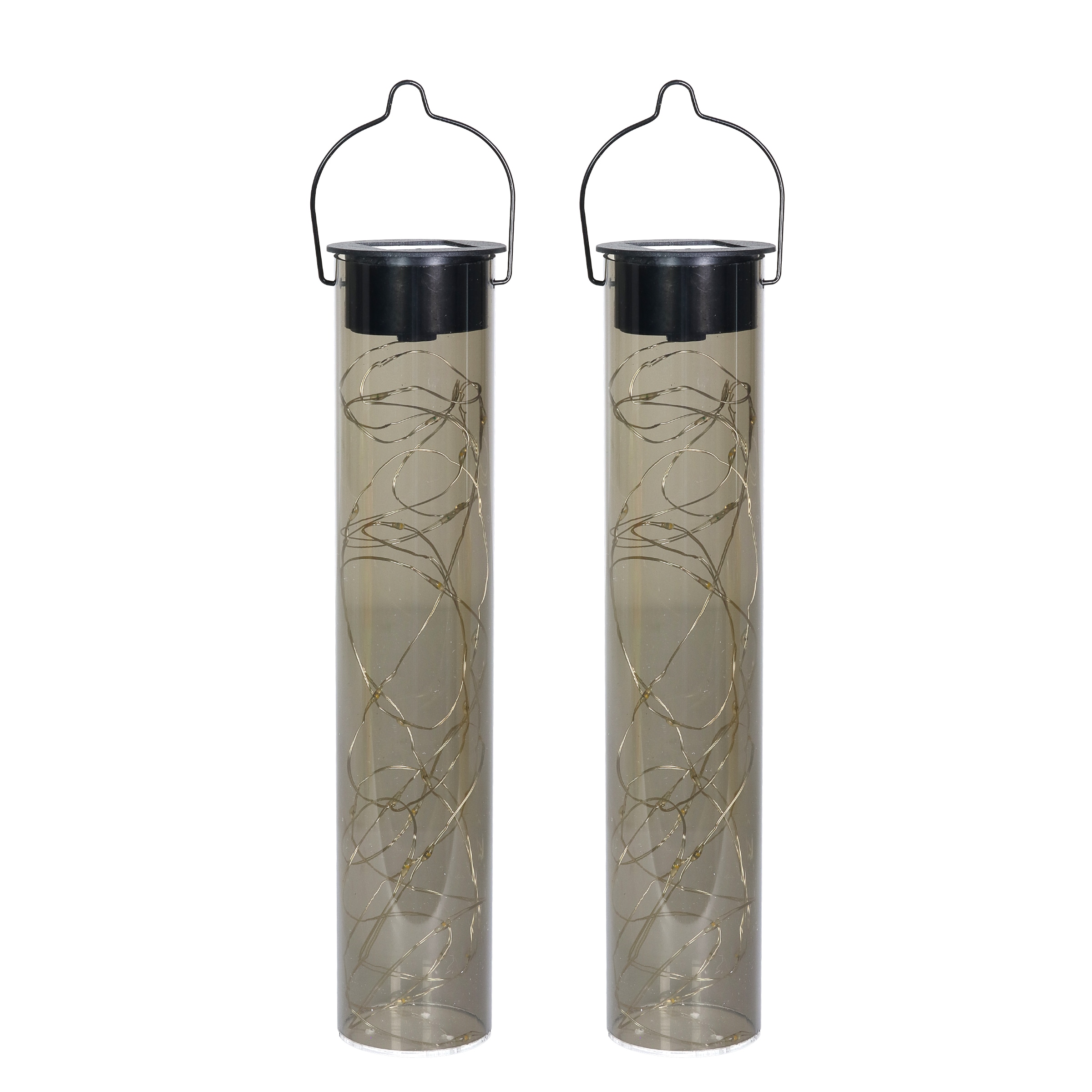 Exhart 51241-RS 1.97-in x 10-in Grey Plastic Solar Outdoor Decorative Lantern