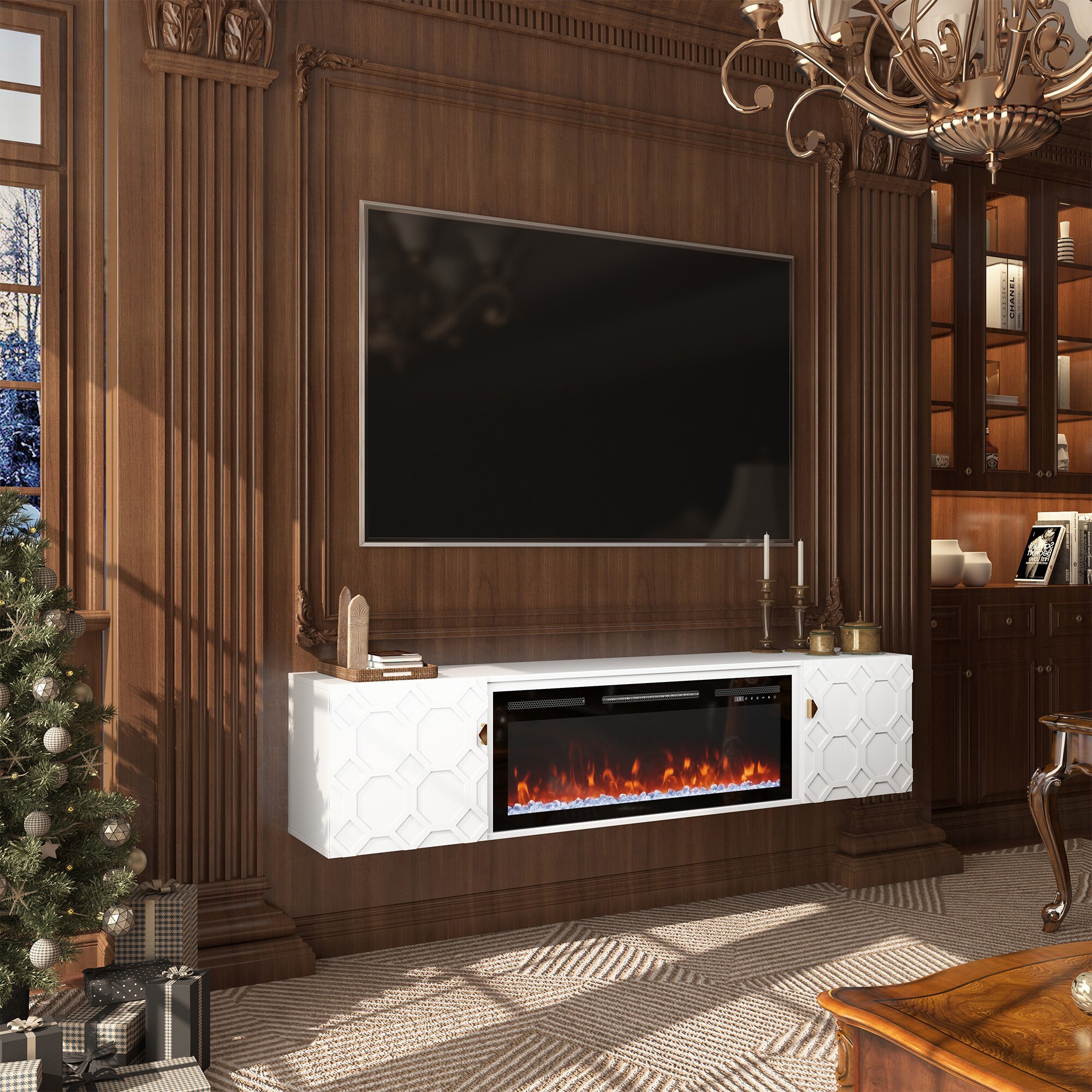 Clihome CL-WMTVS020-WHI-F018 Electric-Fireplaces - View #2