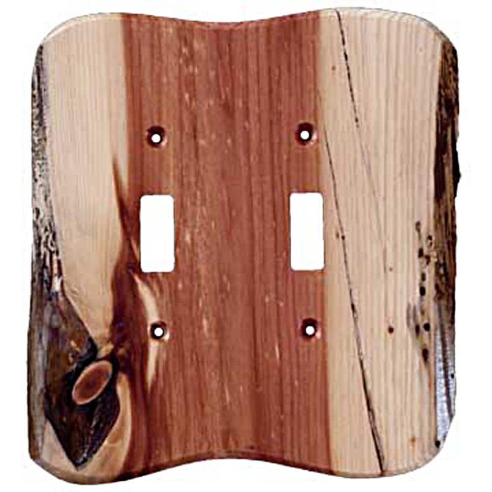 Sierra Lifestyles 682170 2 -Gang Specialty Size Juniper Wood Indoor Toggle Wall Plate