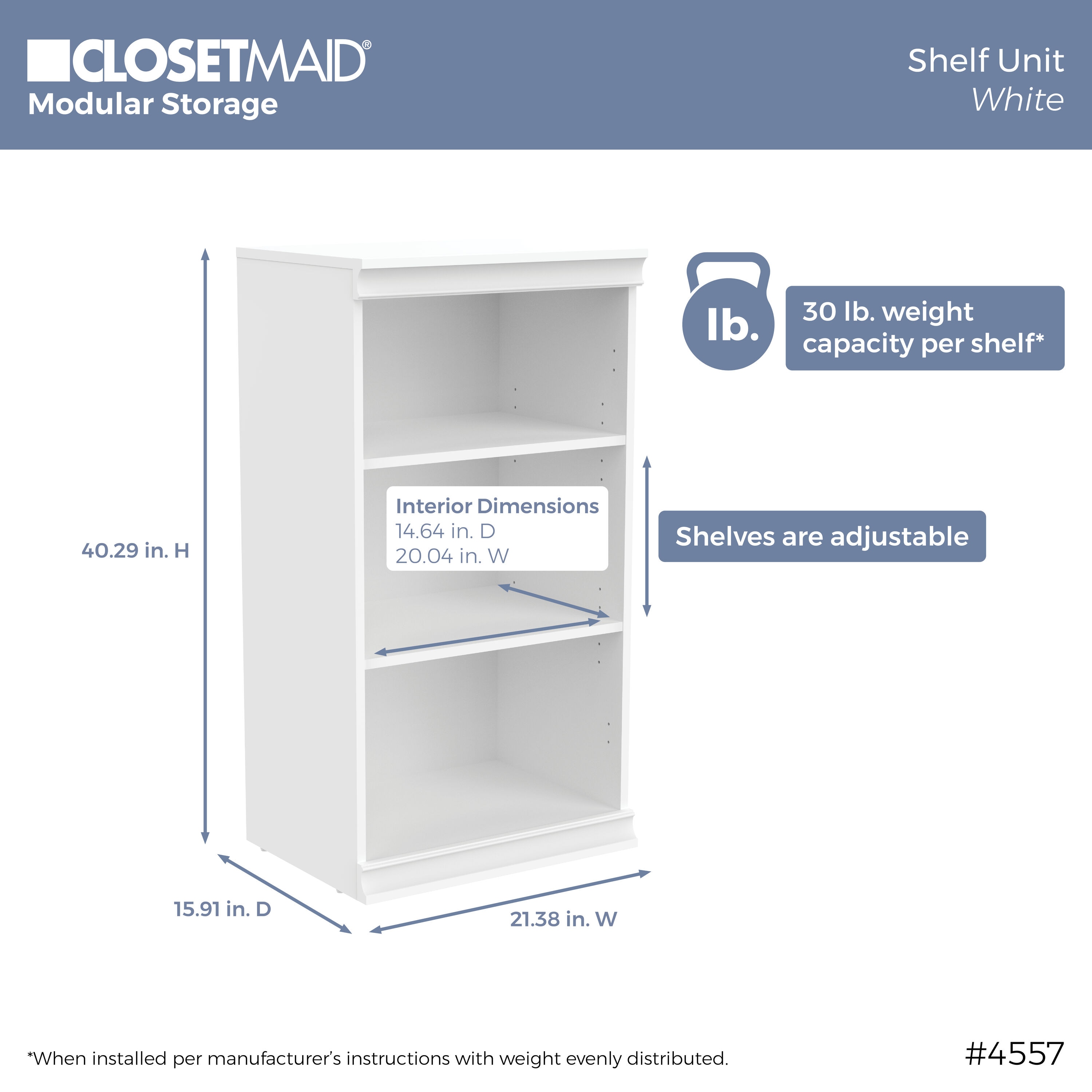 ClosetMaid Modular Storage 6.57-ft to 6.57-ft W x 6.7-ft H White Solid ...