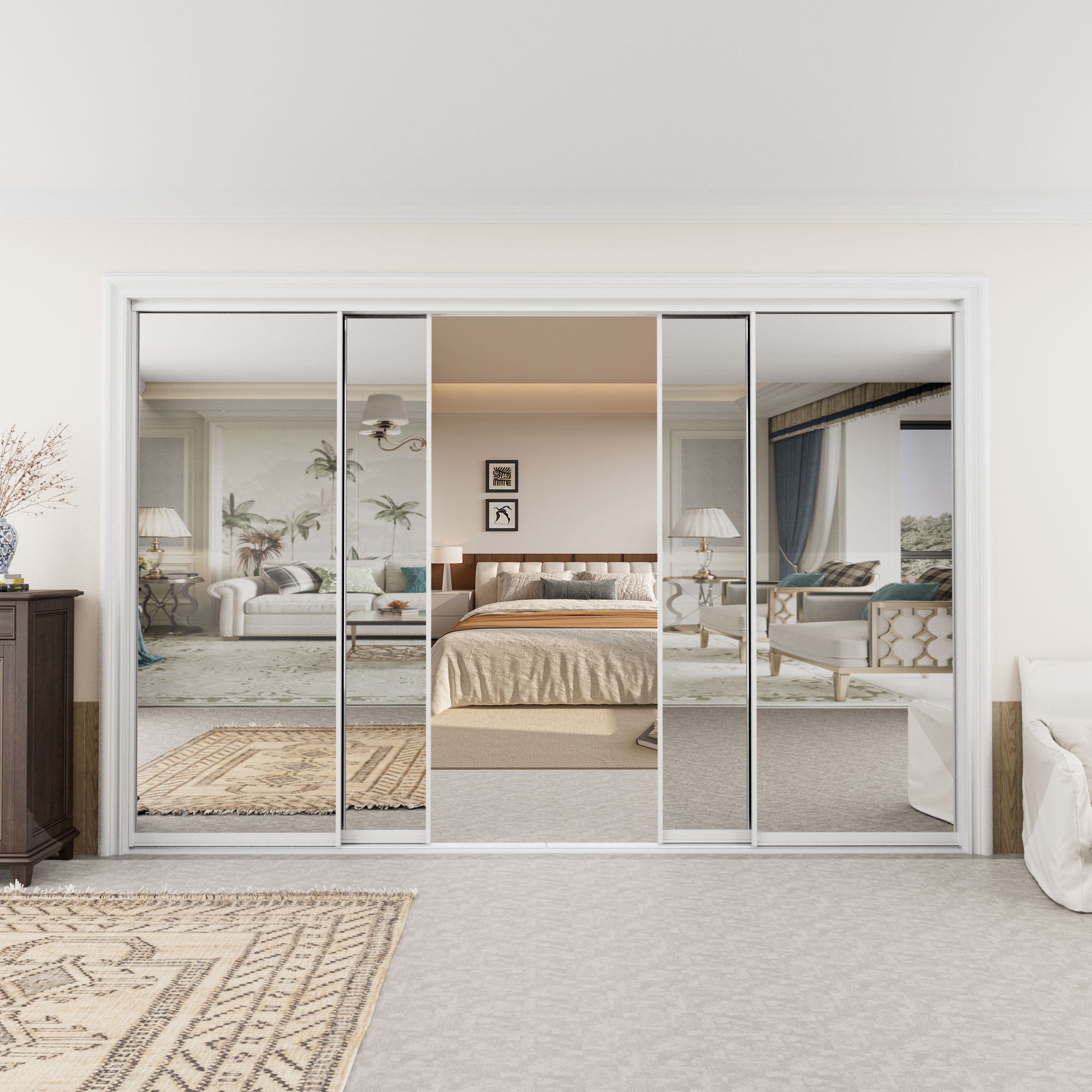 JUJUBON IN-CD-SL1M-AL-SD-144 Bifold-Sliding-Closet-Doors - View #7