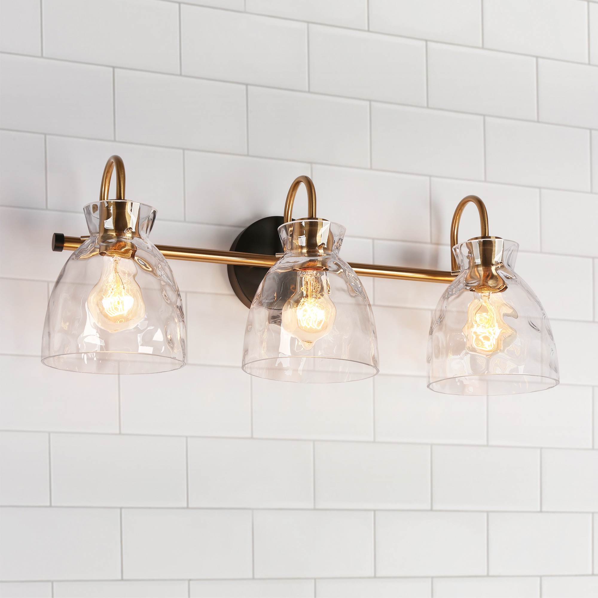 Uolfin JV2IIY-LWS281W3-X8 23-in 3 -Light Polished Gold Modern/contemporary Vanity light