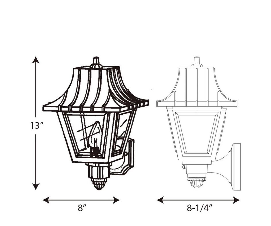Black Energy Star Outdoor Wall Lantern with Clear Acrylic Panels