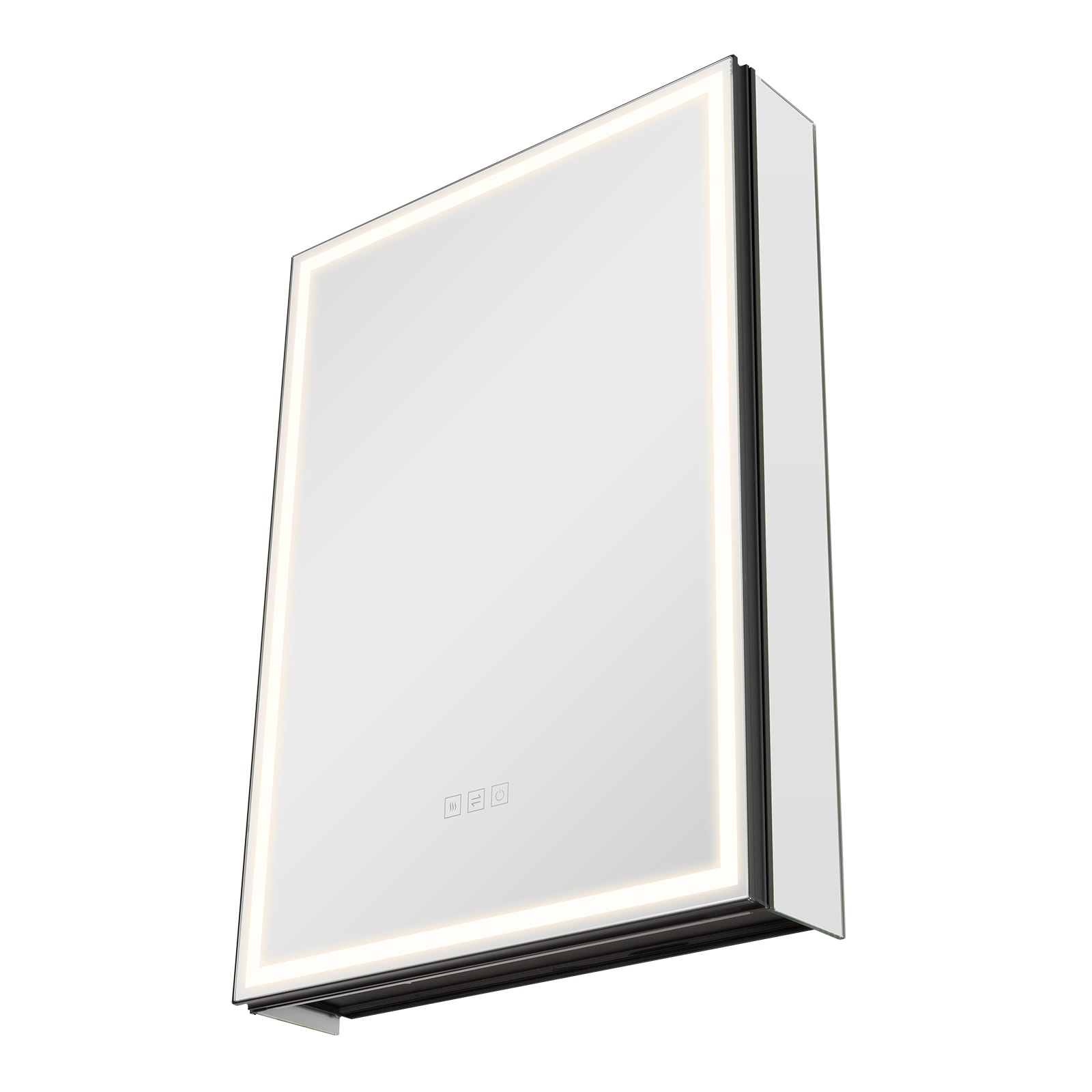 VEVOR LEDJXJJ2028ISY30U1V1 Lighted Mirror Medicine Cabinet 20-in x 28-in x 4.9-in Black Soft Close Bathroom Wall Cabinet