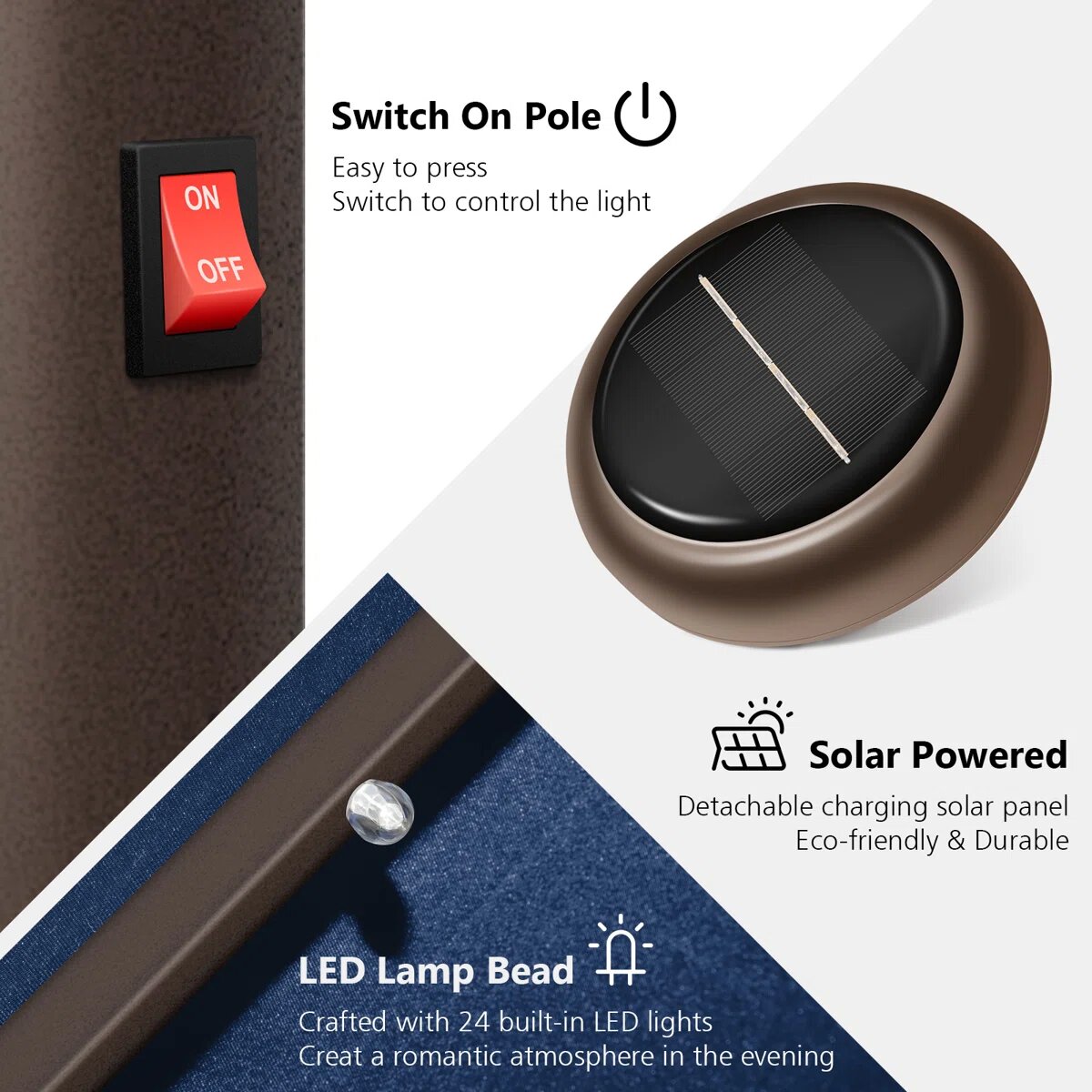 GARSING 9FT-SOLAR-NAVY BLUE Umbrellas-2 - View #5