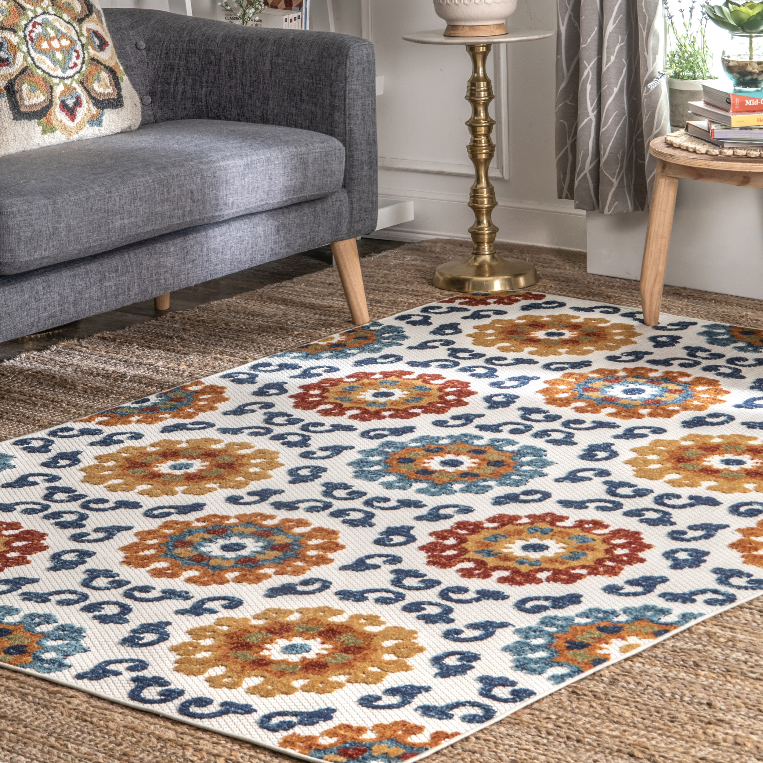 nuLOOM MLCL05A-6709 6 x 9 (ft) Loomed Polypropylene Multi Rectangular Indoor/Outdoor Bohemian/Eclectic Area rug