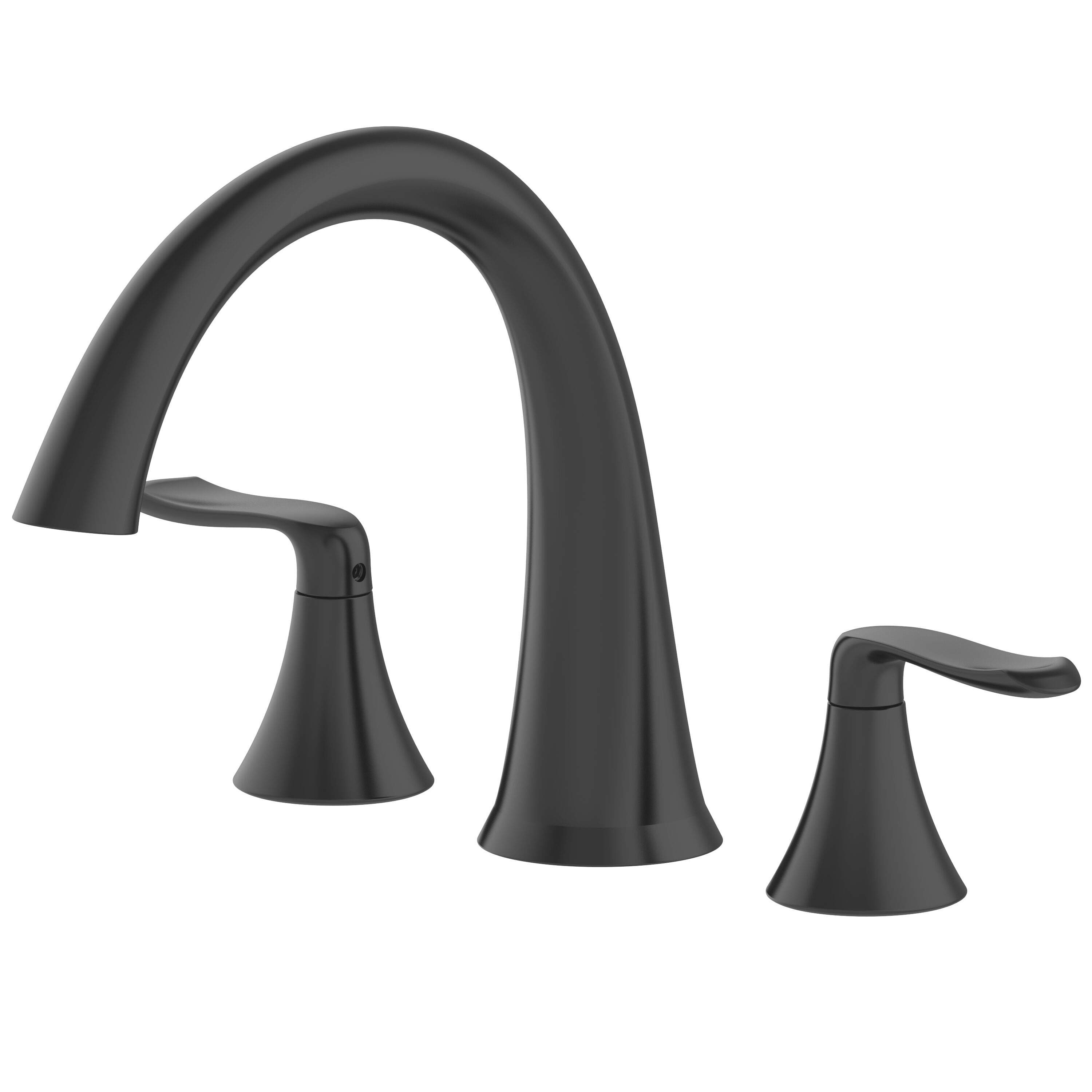 Jacuzzi FX-RTFVAZ-MB PICCOLO Matte Black 2-handle Deck-mount Roman Mid-arc Bathtub Faucet with Hand Shower ( Valve Included )