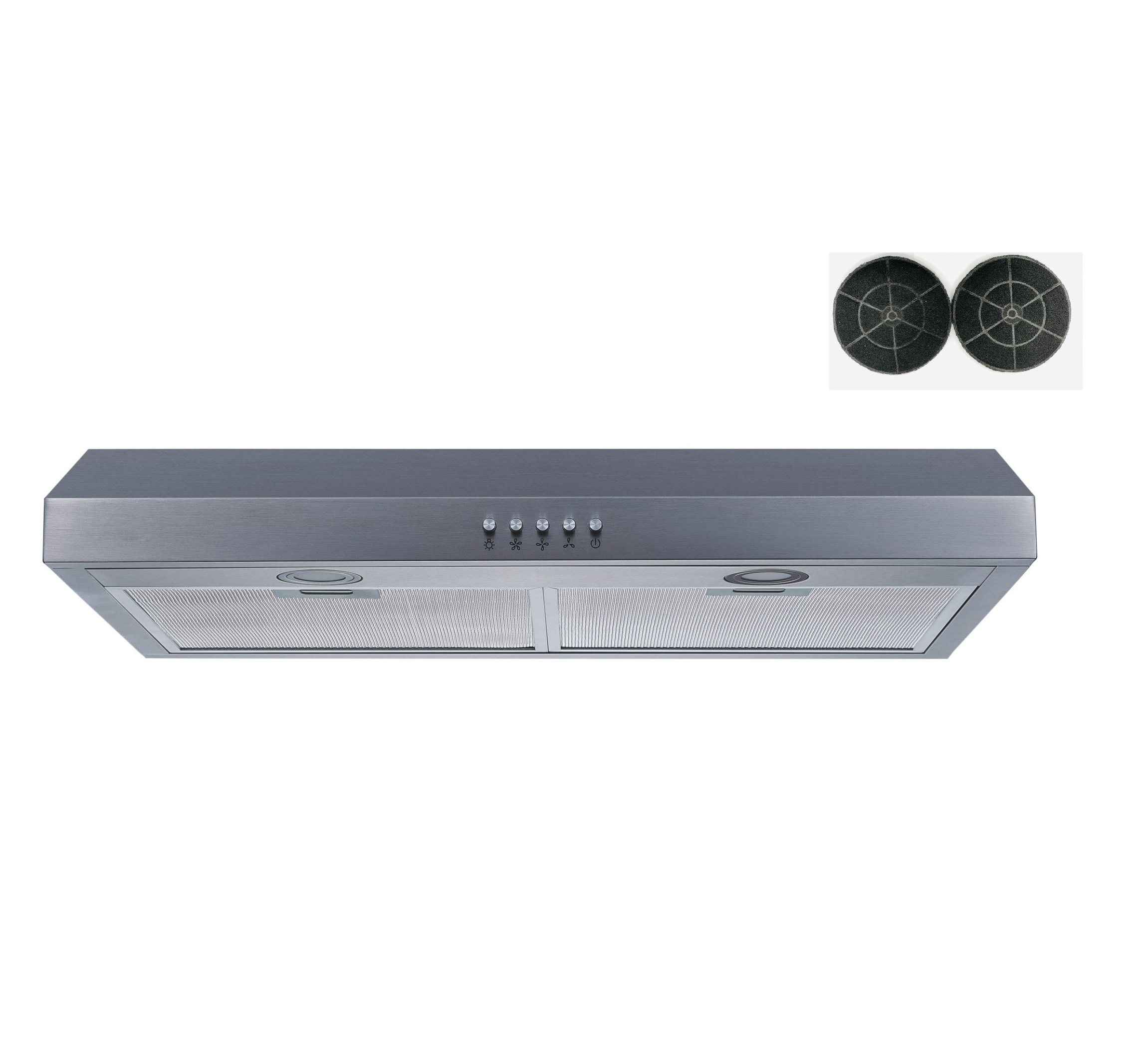Winflo 30-in 301-CFM Convertible Stainless Steel Under Cabinet Range Hoods Undercabinet Mount with Charcoal Filter | LRU08C30C