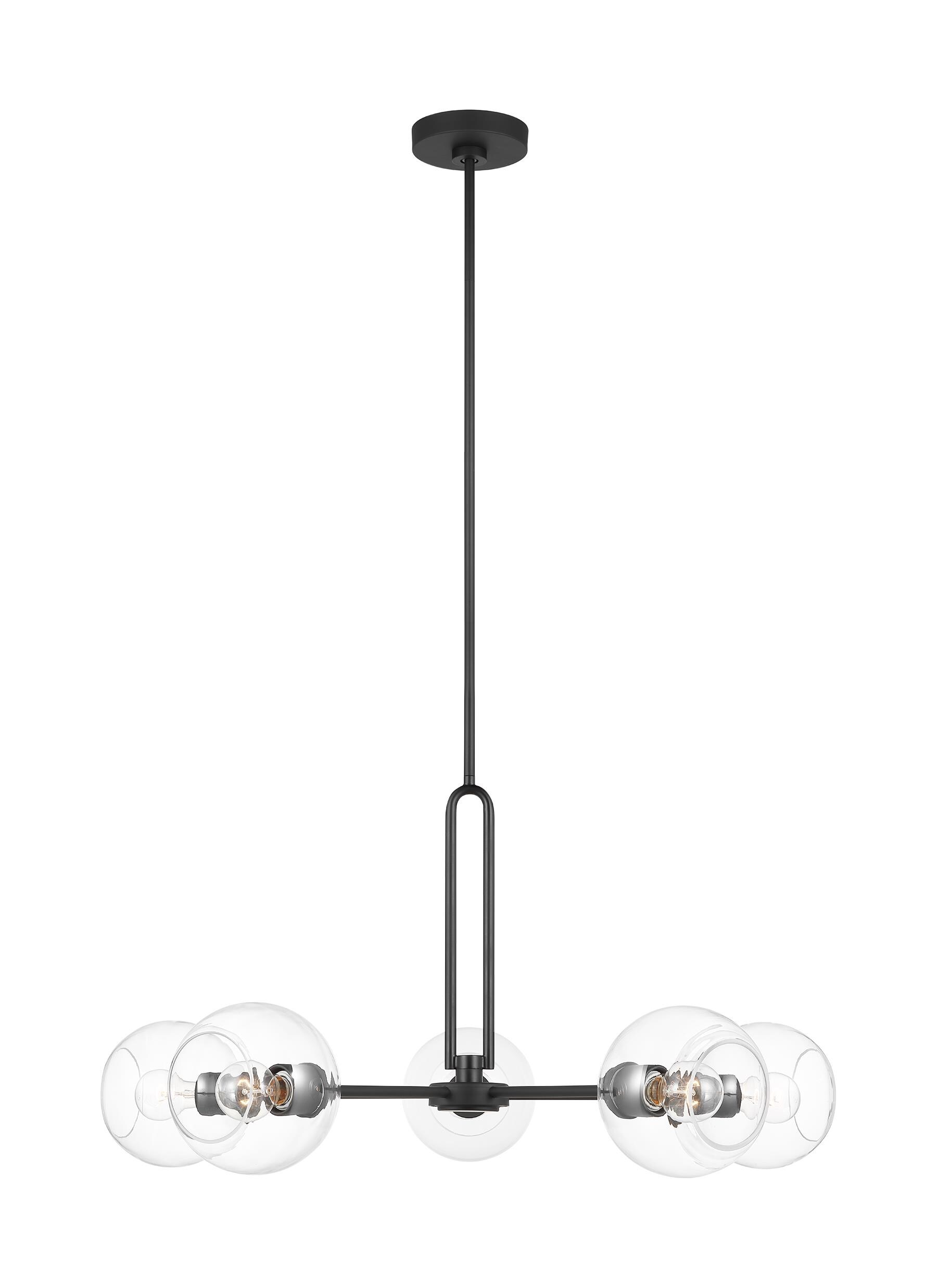 Generation Lighting 3255705-112 Codyn 5 -Light Black Modern/contemporary For Use in Dining Rooms, Foyers, Kitchens, Living Rooms Chandelier