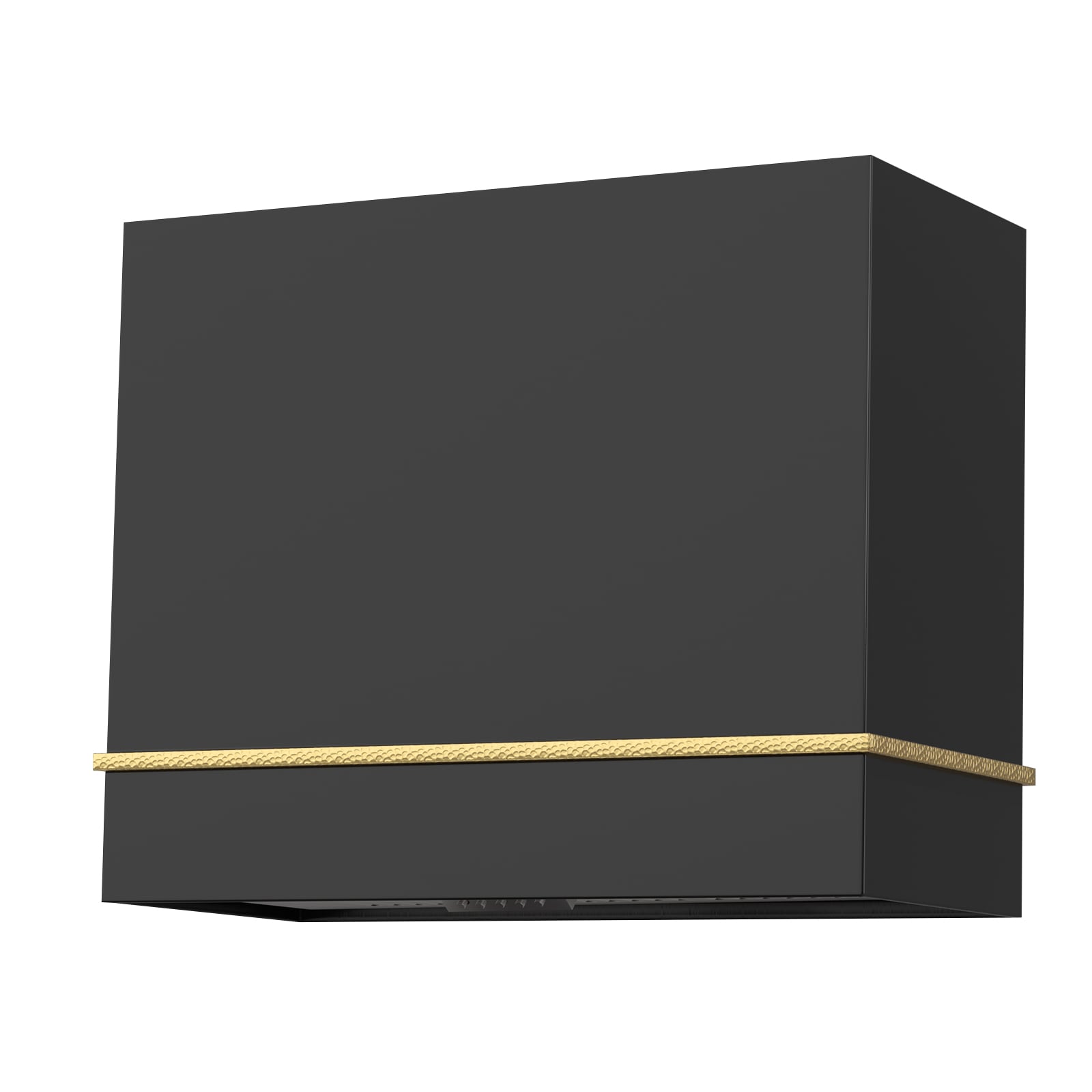 Akicon AK-HS36HA-JBG 36 inch Ducted 600-CFM Black with Gold Wall-Mounted Range Hood with Charcoal Filter
