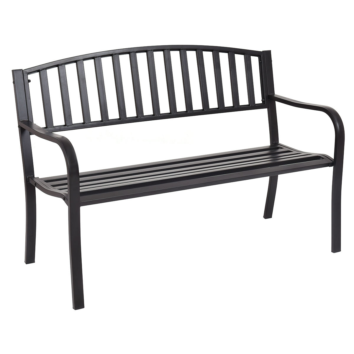 CASAINC WF-OP70535-LA 50-Inches W x 34.2-Inches H Black Steel Garden Bench