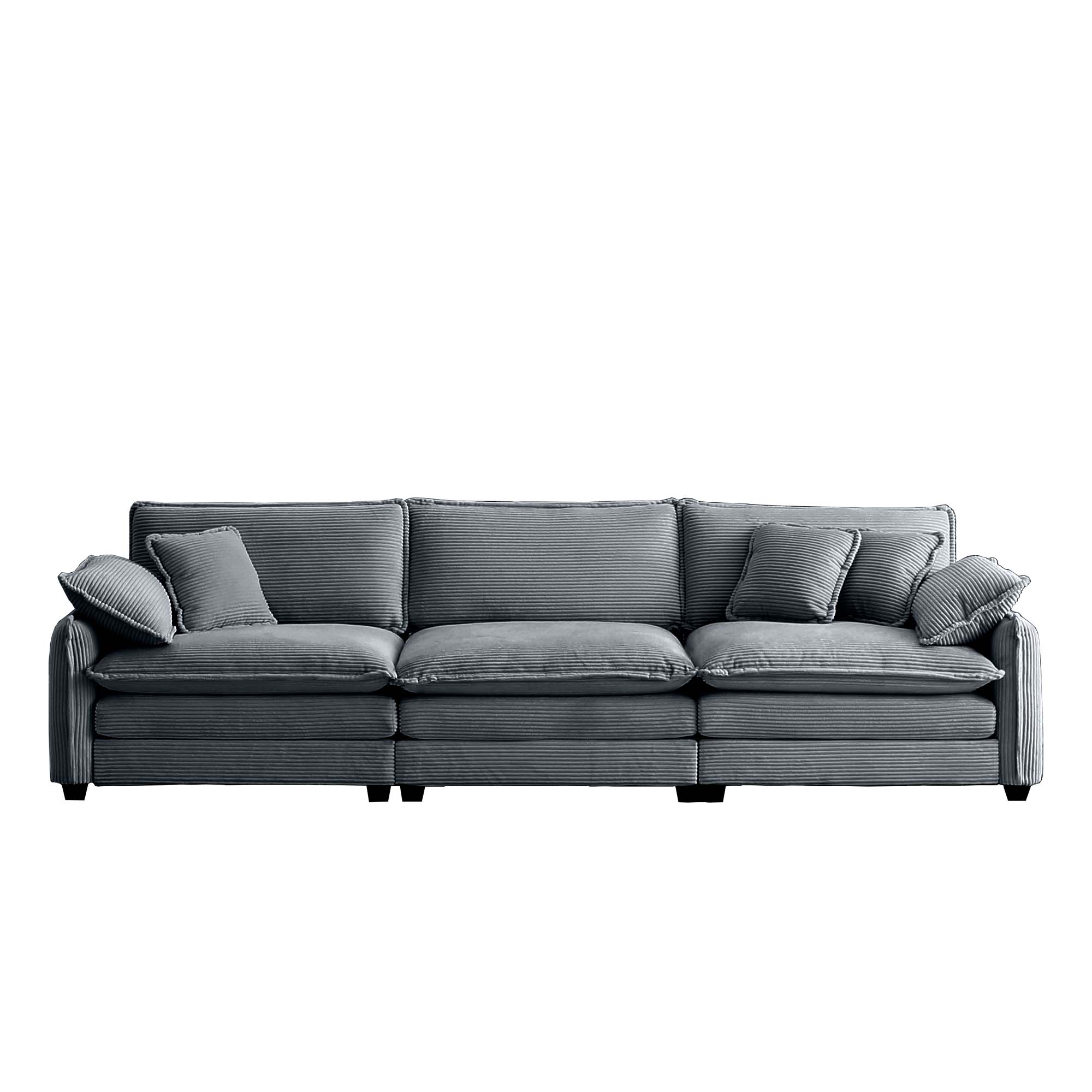 Bybafun YA3700378 115.34-in Modern Gray Sofa