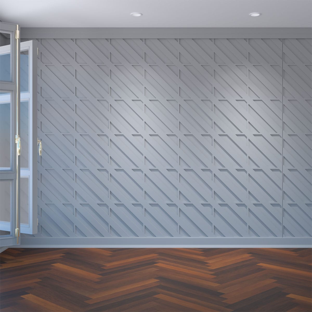 Ekena Millwork WALP16X16STR 15-3/8-in x 15-3/8-in Smooth Paintable/Stainable White PVC Fretwork Wall Panel ( 1.64-sq ft )