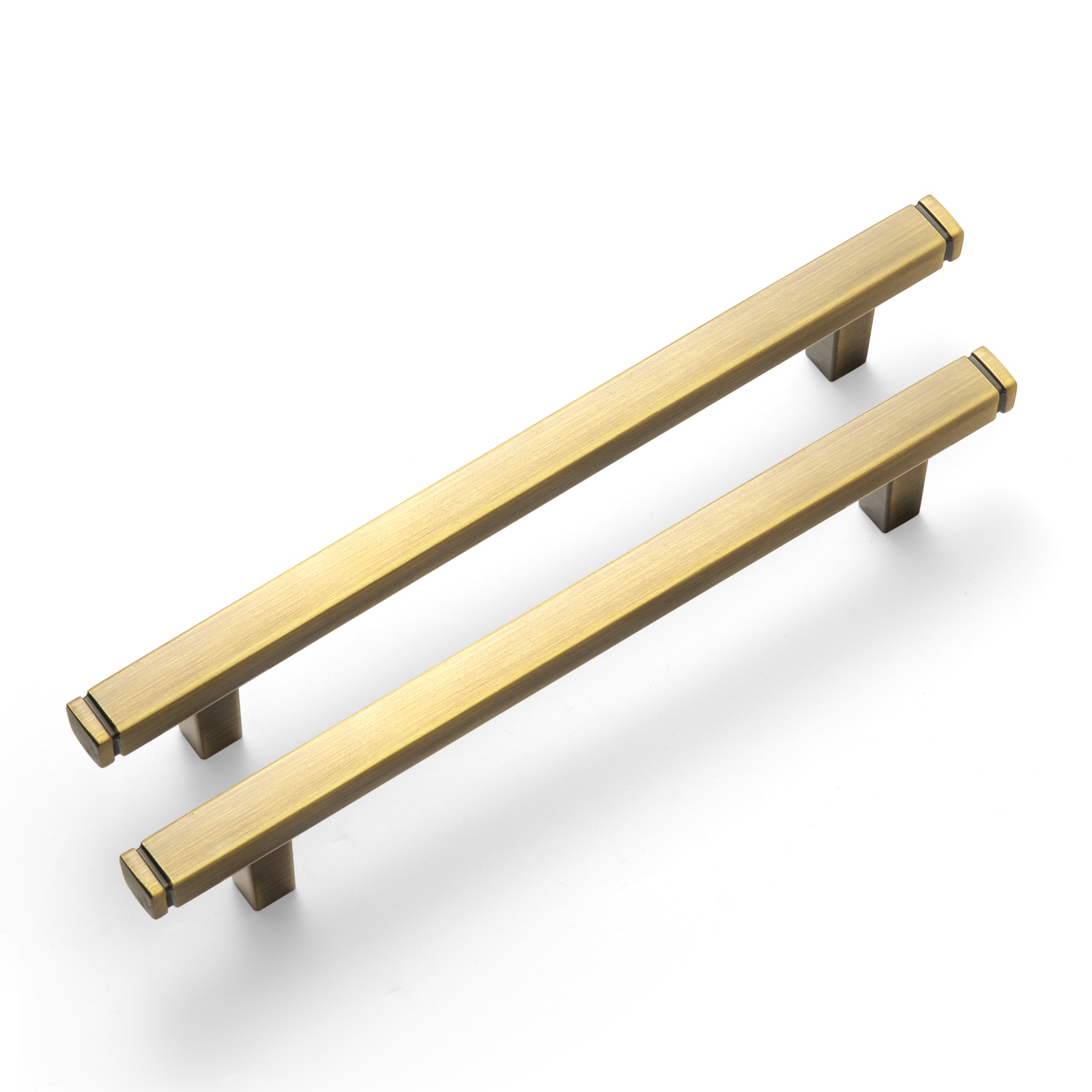 Miaokesen 1814KFGT-128 5-1/16-in , 128mm Center to Center Brushed Bronze Rectangular Bar Drawer Pull 6 -Pack