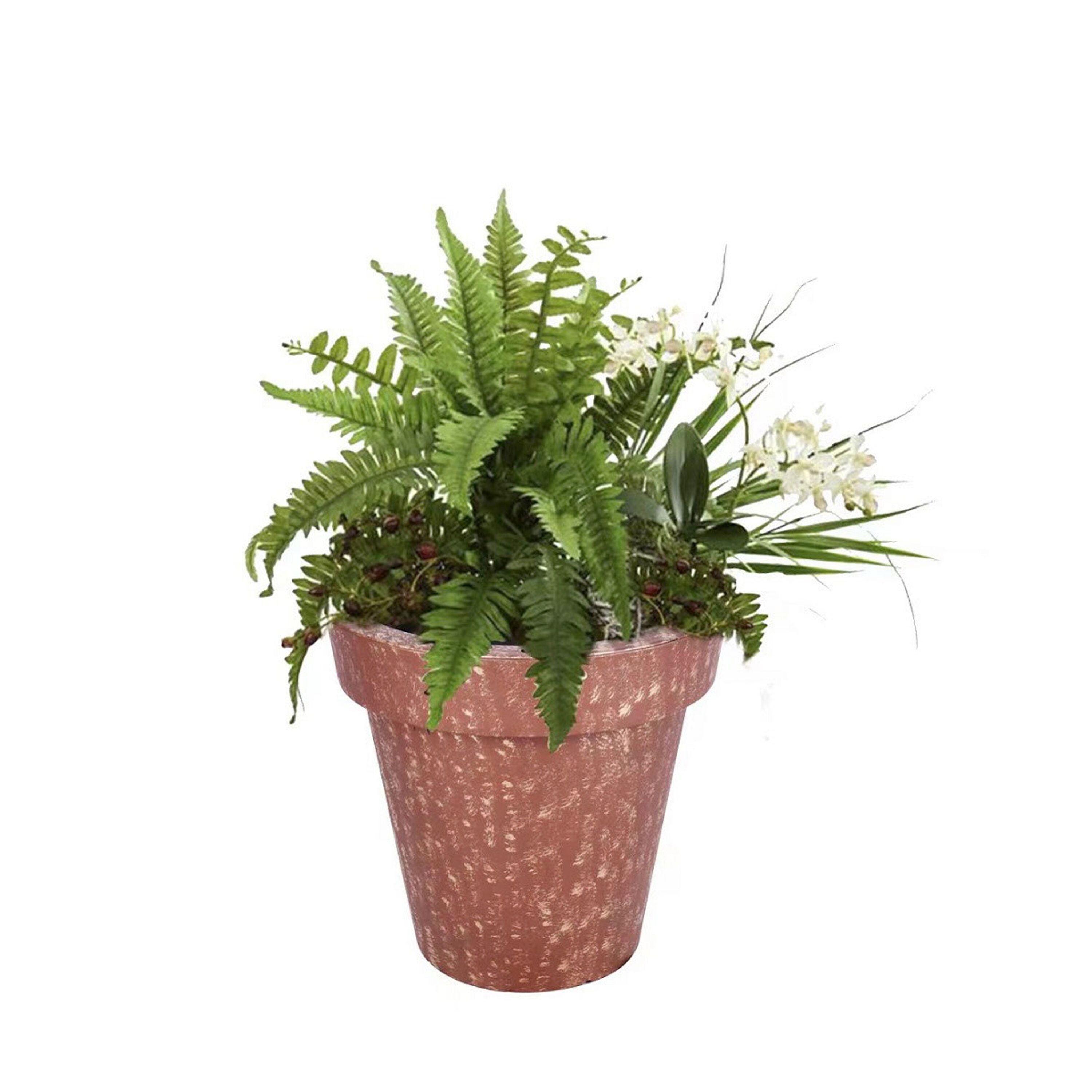 Evergreen 56391PHRS 15.75-in W Medium Orange Plastic Indoor/Outdoor Planter with Drainage Holes