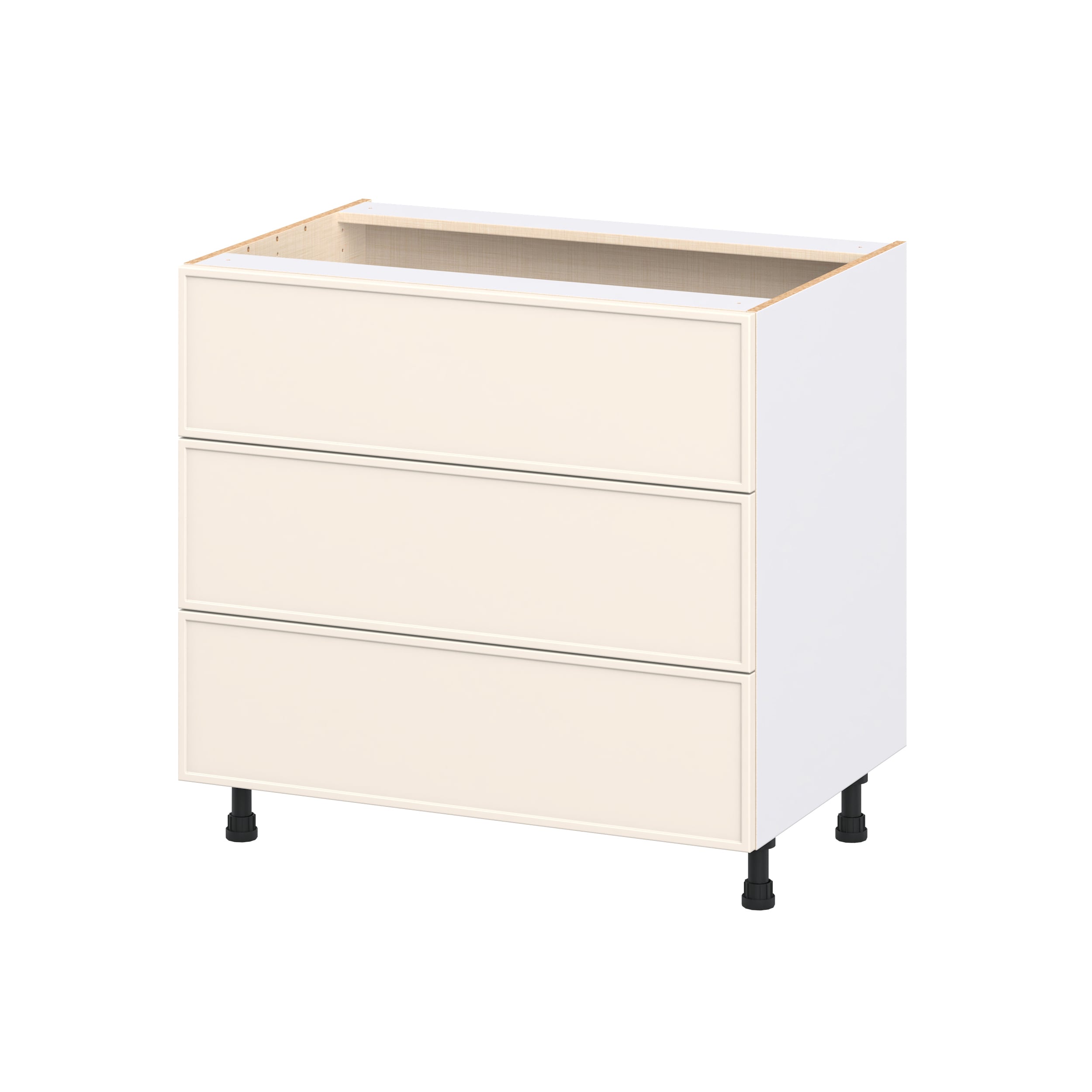 Hugo&Borg DSB3DA36WD-CI Chapel Hill 36-in W x 34.5-in H x 24.66-in D Washed Linen 3 -Drawers Drawer Base Fully assembled Cabinet Flat Panel