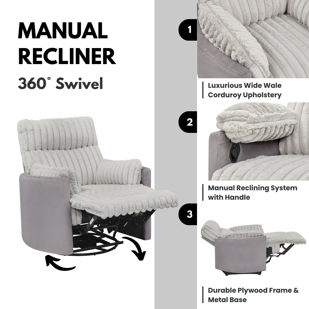 Roundhill Furniture LRH4131GY recliners - View #5