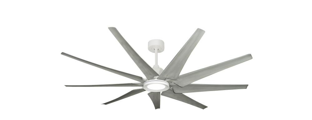 TroposAir 88505+88519+36103 Liberator 72-in Pure White Indoor/Outdoor Smart Ceiling Fan with Light and Remote (9-Blade)