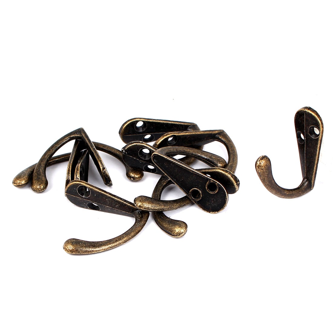 Unique Bargains 10pcs Retro Style Robe Clothes Coat Wall Hanging Hooks Single Hanger