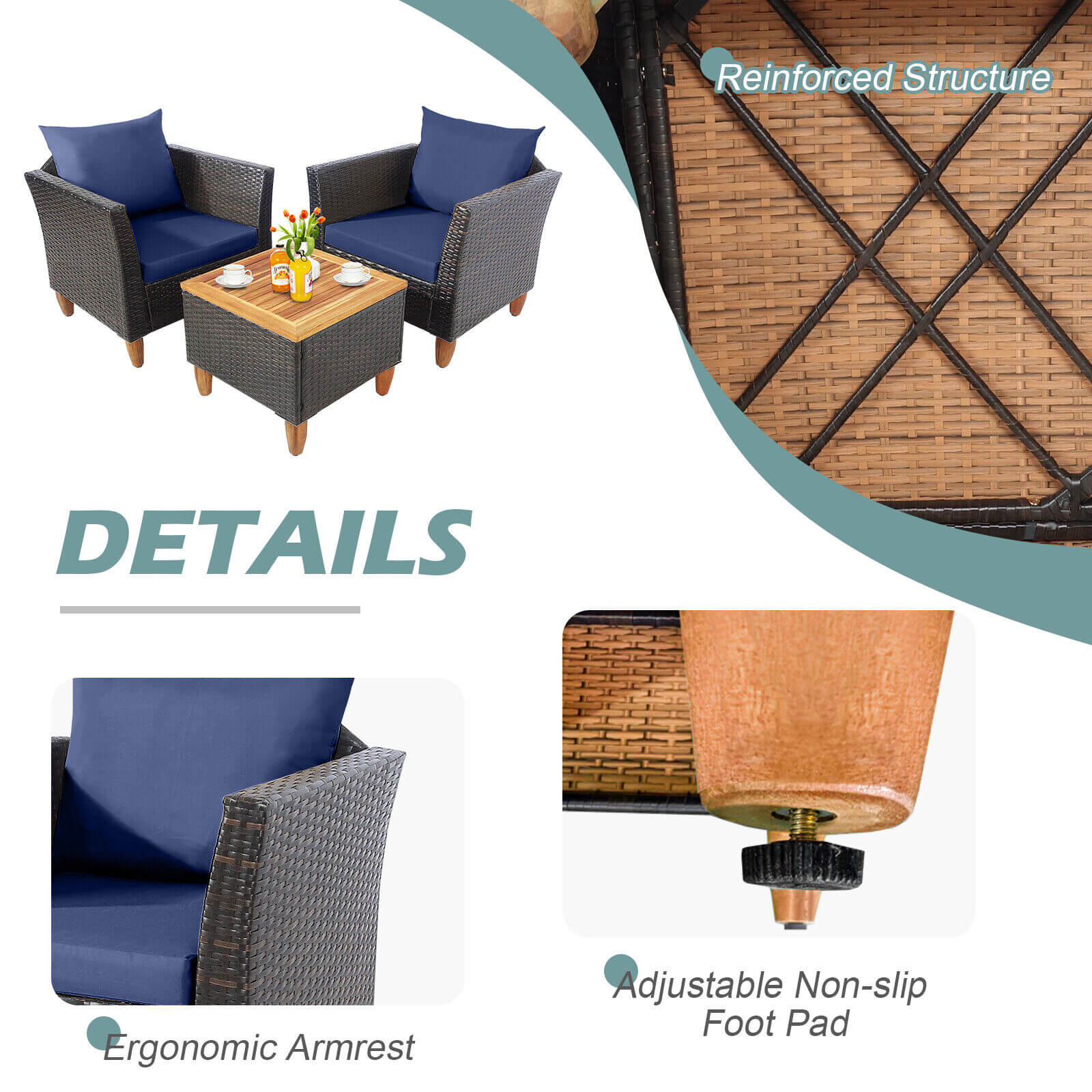 Forclover HBV-9383NY Patio-Conversation-Sets - View #4
