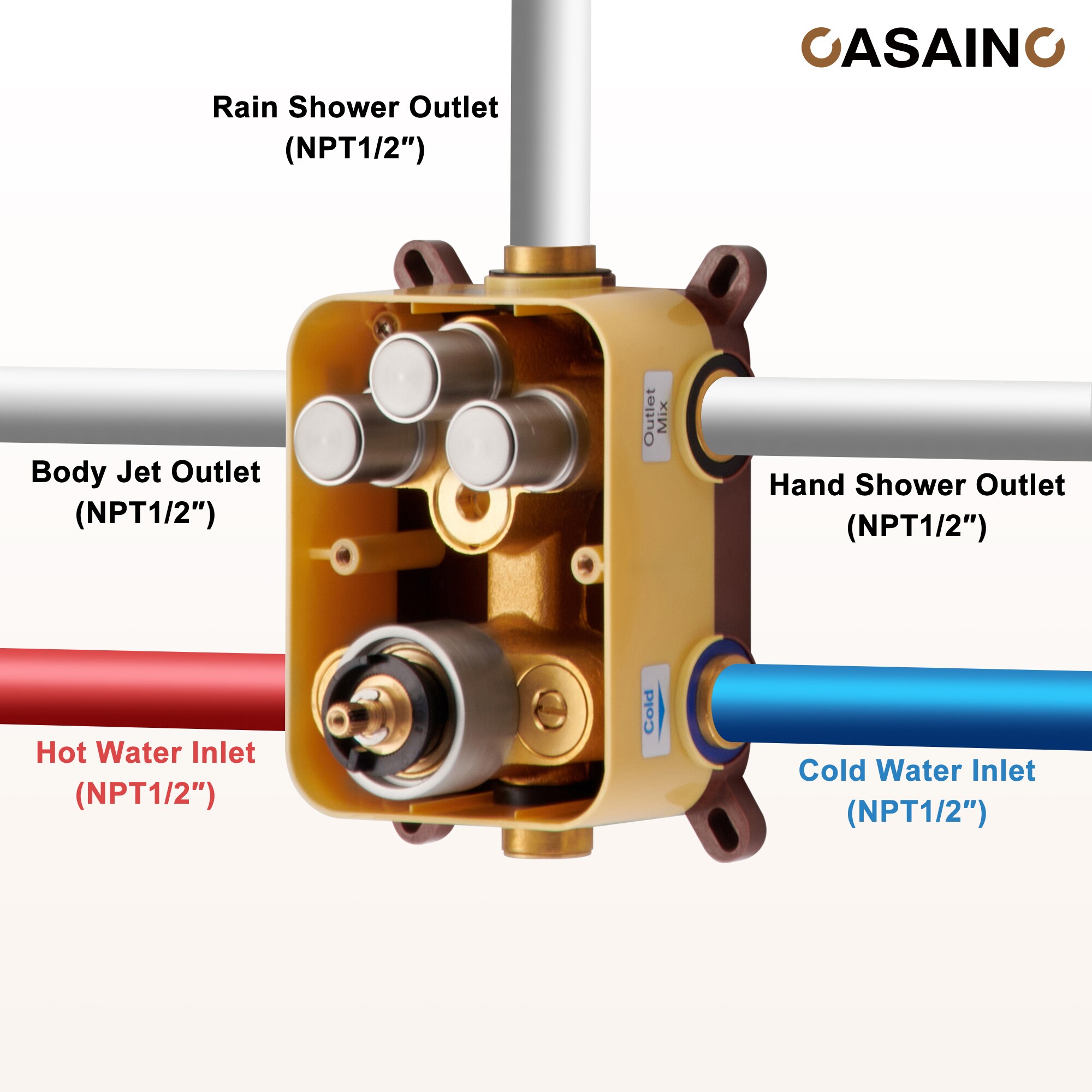 CASAINC CS6216-12BN Showerhead-Bar-Panels - View #10