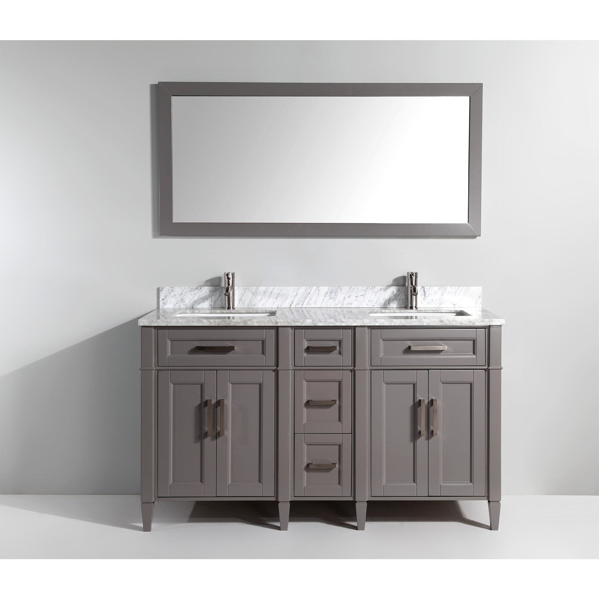 Vanity Art Savona 60-in Grey Undermount Double Sink Bathroom Vanity ...