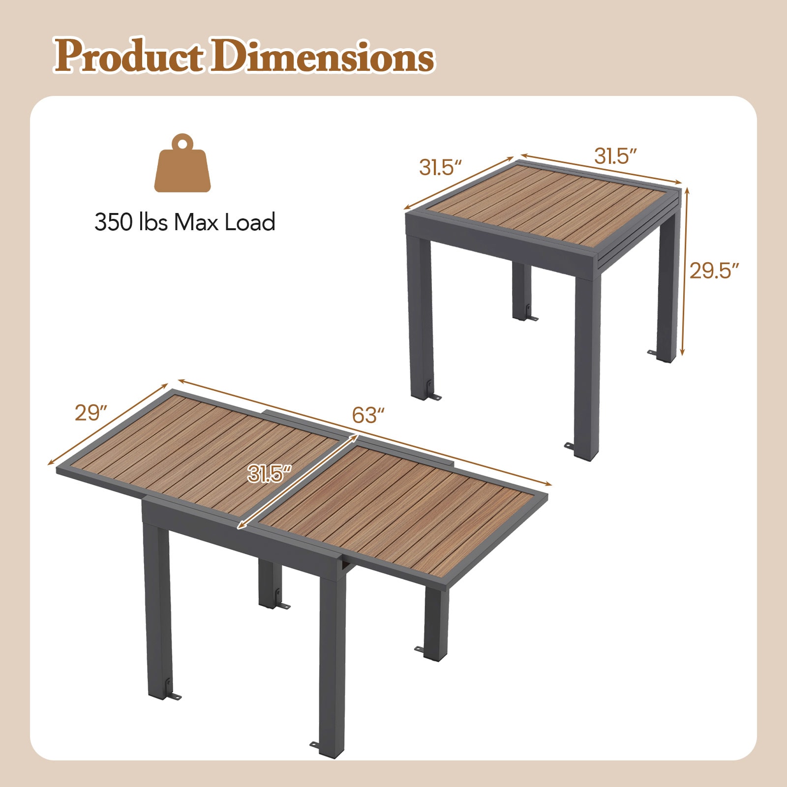 Slickblue D-CO-FC69711PN Patio-Tables - View #3