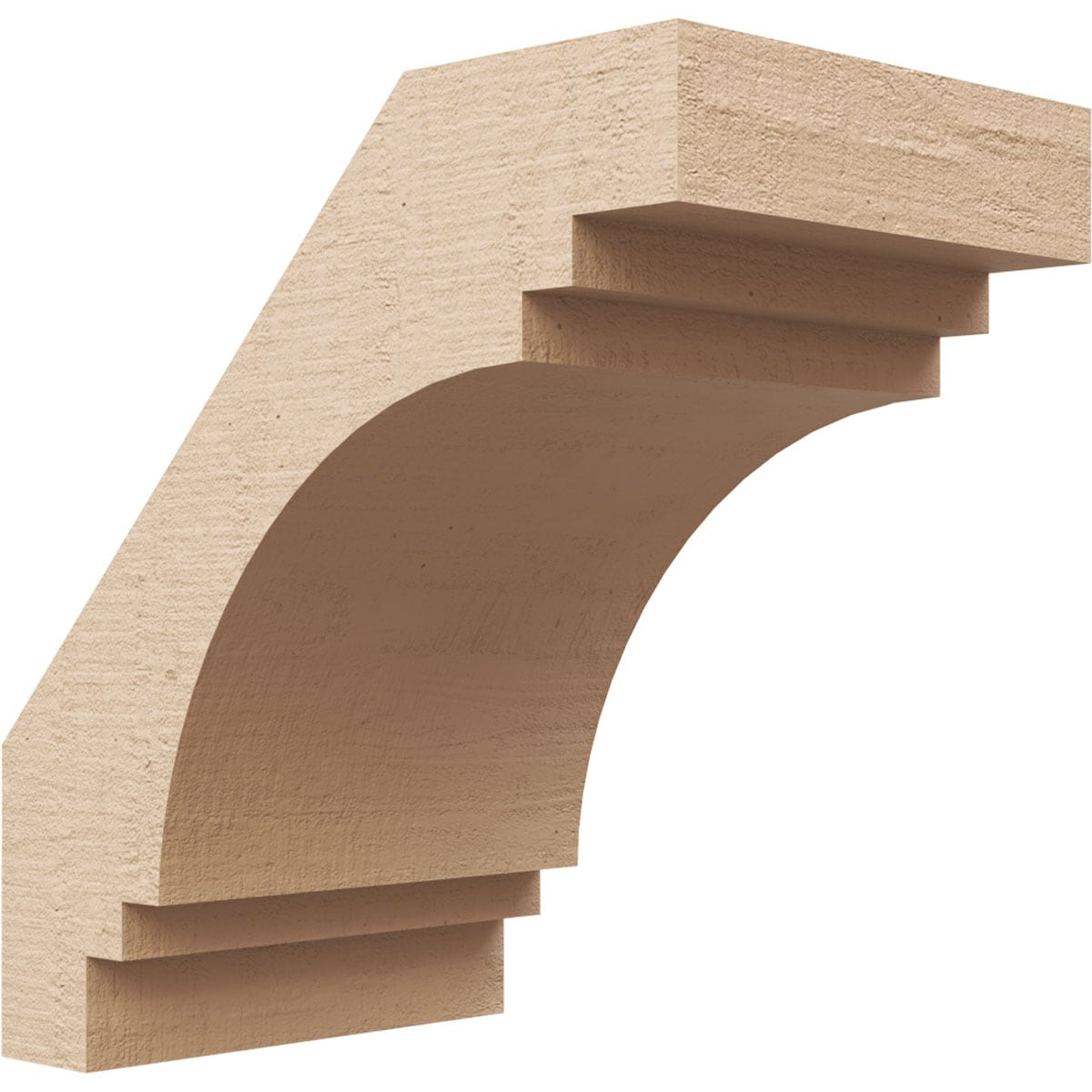 Ekena Millwork BRCUR05X08X08PECRCPR 5-in x 8-in x 8-in Primed Urethane Pescadero Rough Cedar TimberThane Knee Brace