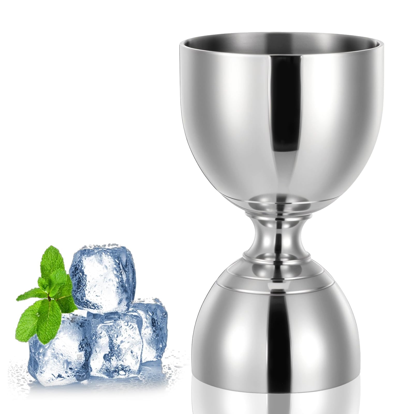 Aoibox  Heavy Duty Bell Jigger Bartending Measurer 1oz 2oz Stainless Steel Double Jigger Rustproof Dishwasher