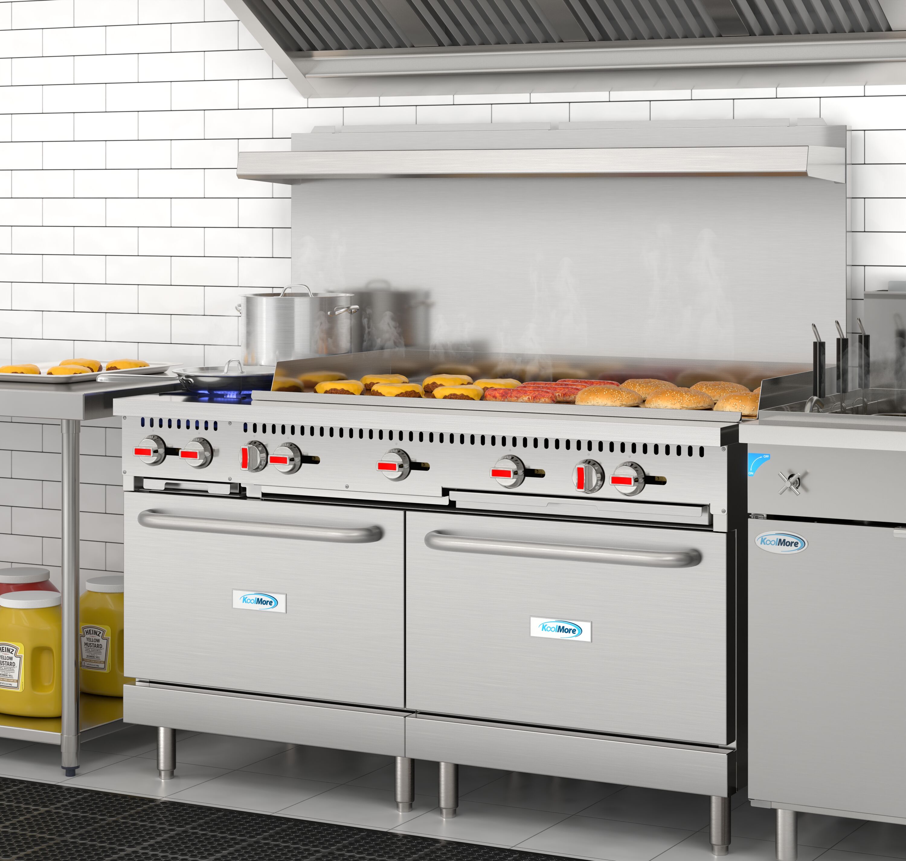 KoolMore LOW-KM-CRG482-NG Double-Oven-Gas-Ranges - View #3