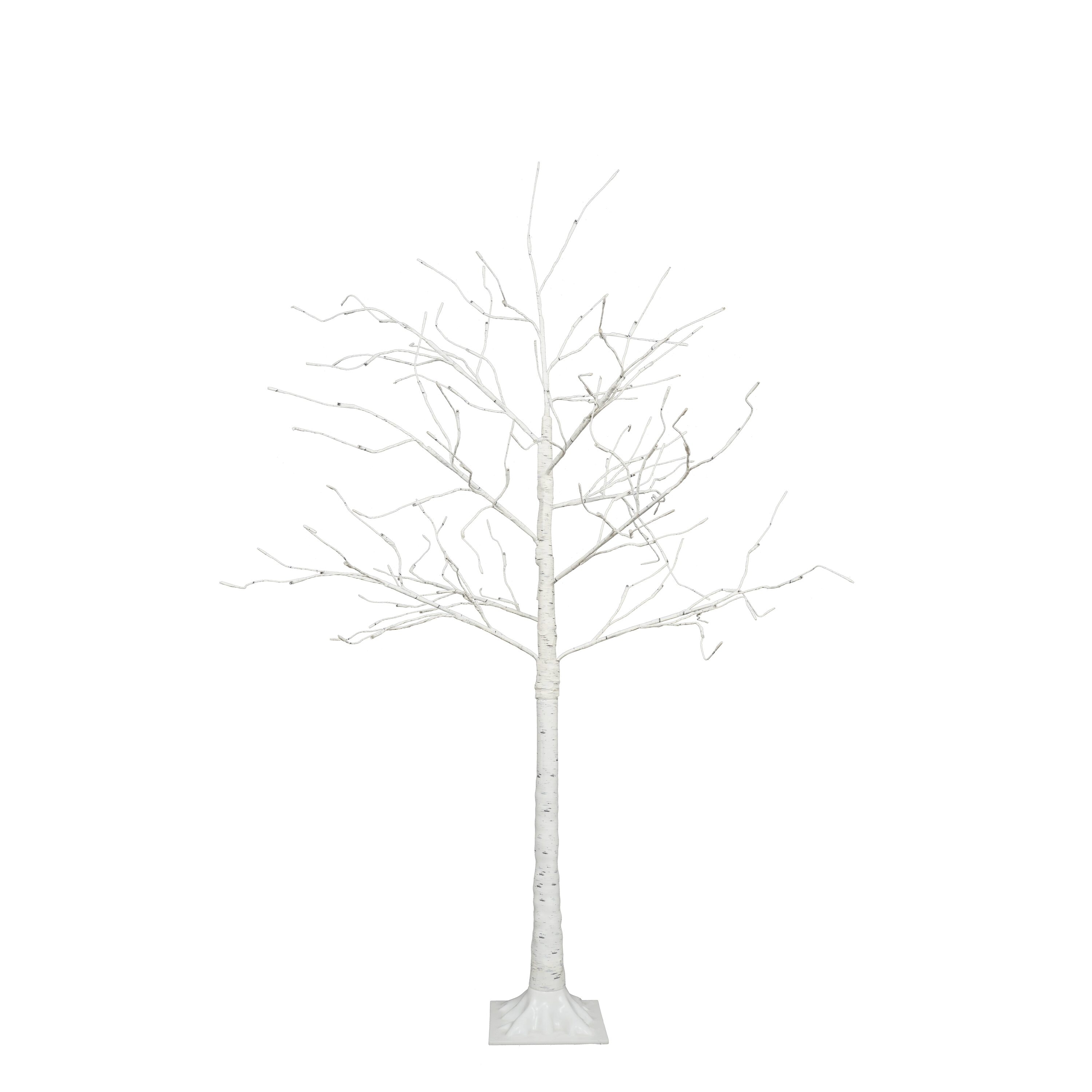 Etokfoks  Set of Lighted Birch Tree 4FT 48 LED 5FT 72 LED 6FT 96 LED Artificial T