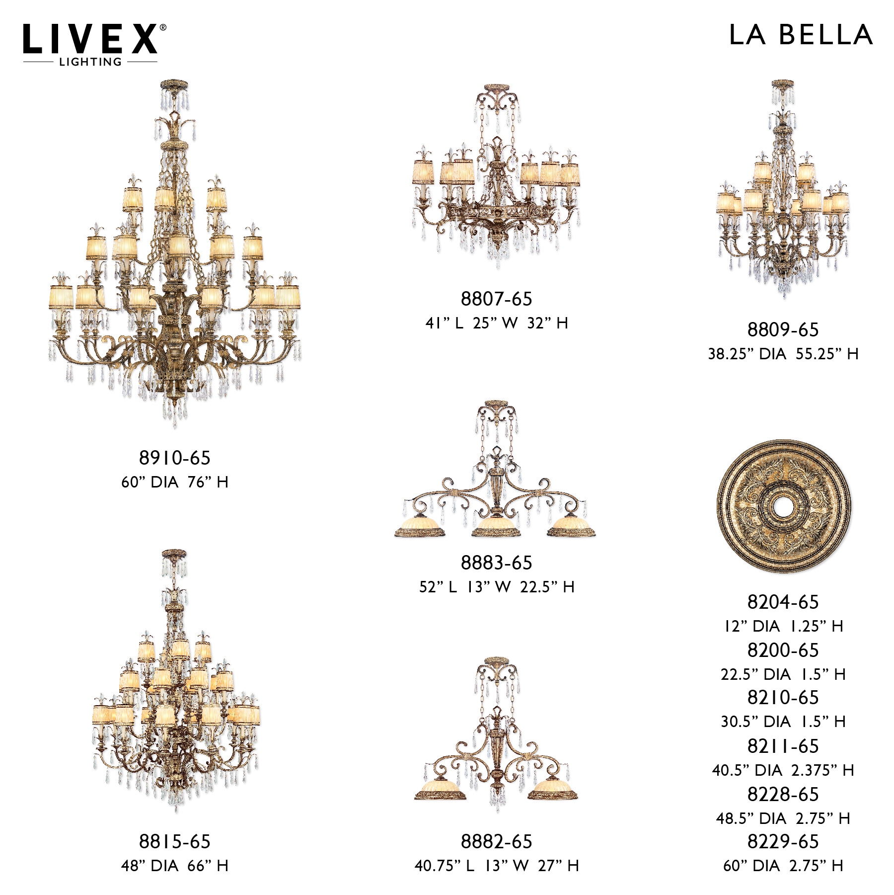 Vintage Gold Leaf 3-Light Crystal Island Chandelier