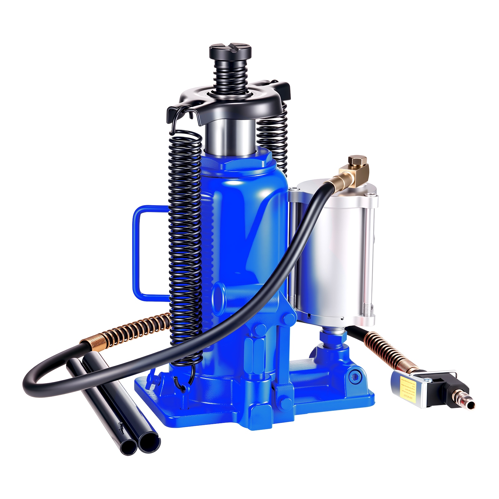 VEVOR Air Hydraulic Bottle Jack 20 Ton (44092 lbs) Capacity 10.2-19.5 Inch Lifting Range Pneumatic/Manual Heavy Duty Welded Bottle Jack with Pump for Car SUV Pickup Truck RV Auto Repair Blue