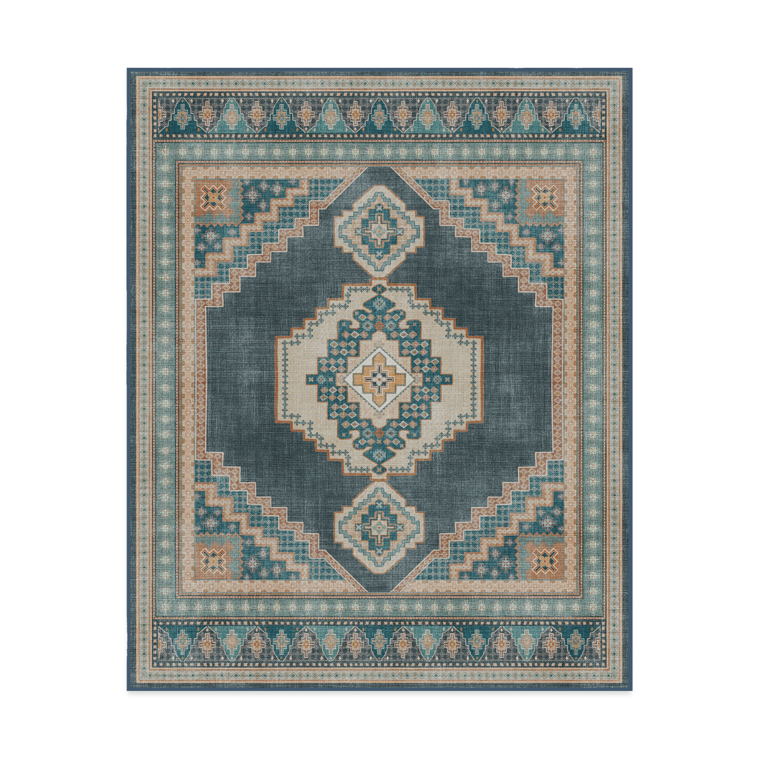 Ruggable GL003-08X10 Rayne 8 x 10 (ft) Chenille Soft Navy Rectangular Indoor Medallion Southwestern Machine washable Area rug