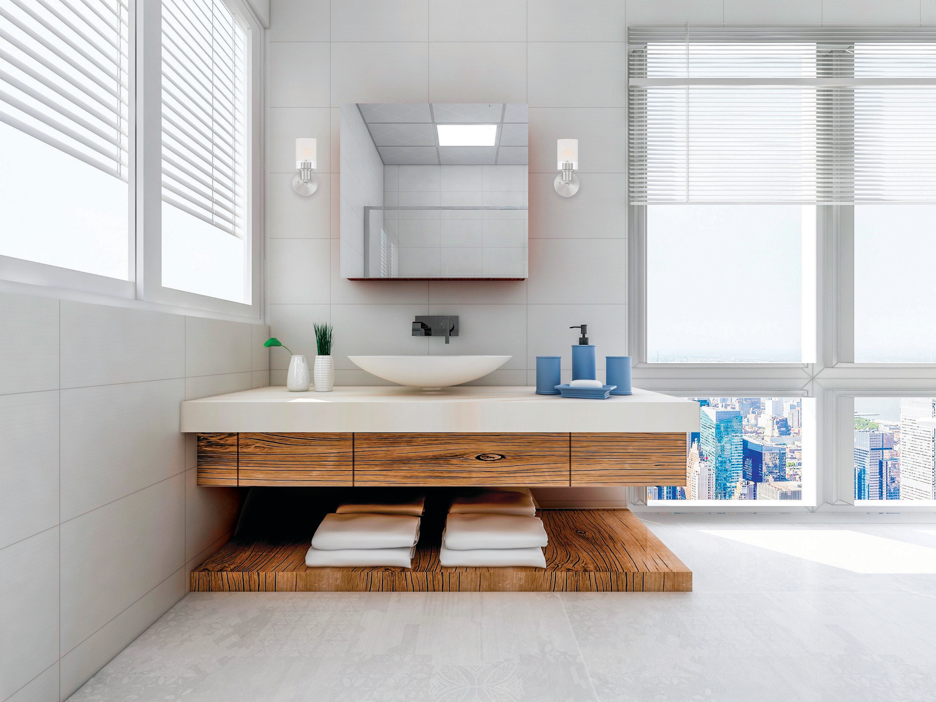 Designers Fountain D236M-1B-BN Cedar Lane 5-in 1 -Light Brushed Nickel Modern/contemporary Vanity light