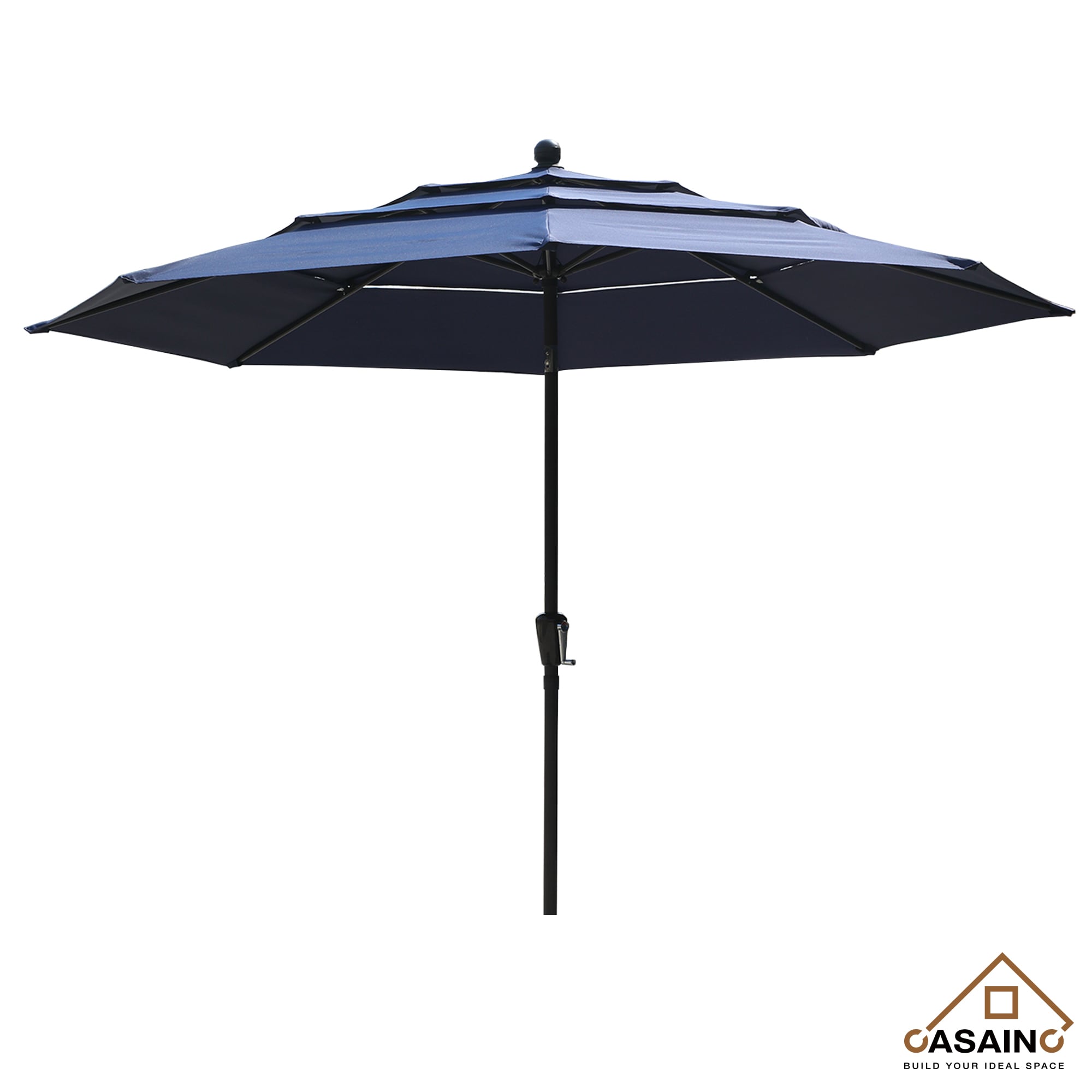 CASAINC EDR10200001005 10-ft Aluminum Navy Push-button Tilt Market Patio Umbrella