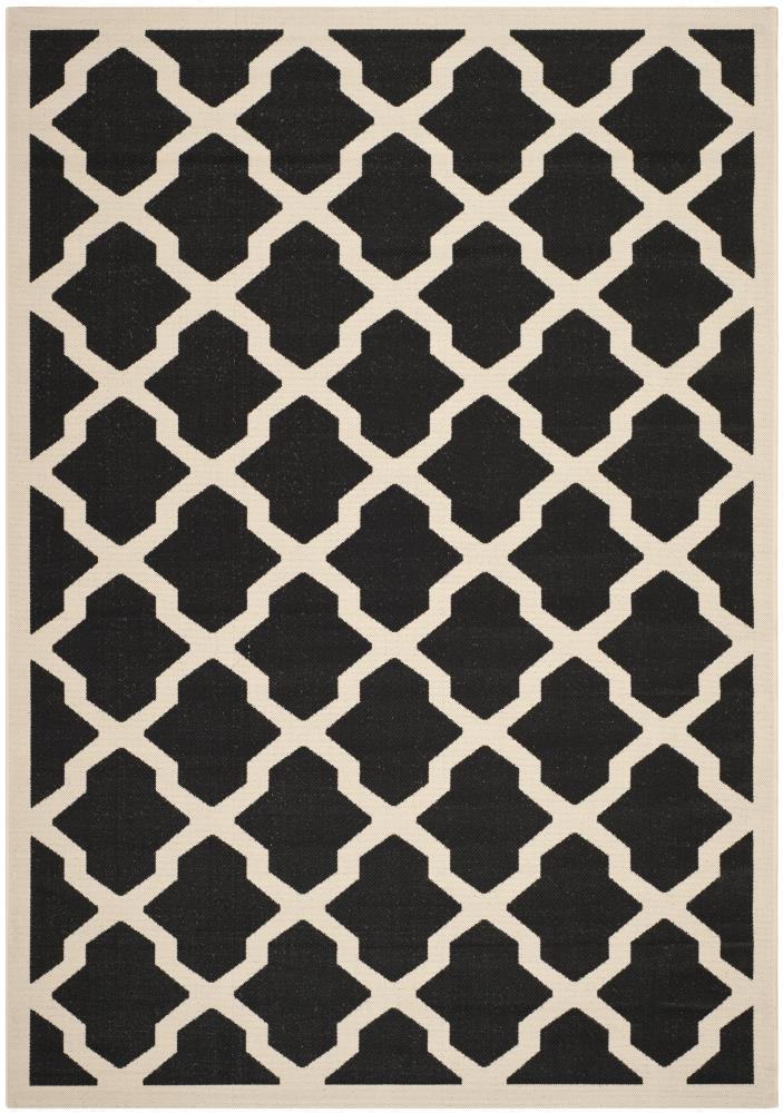 Safavieh CY6903-266-6 Courtyard Dian 7 x 10 (ft) Loomed Polypropylene Black/Beige Rectangular Indoor/Outdoor Trellis Coastal Area rug