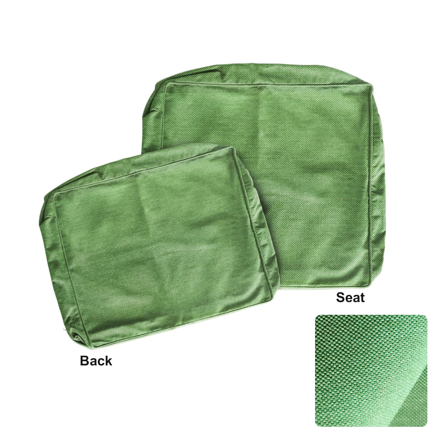 Artplan CS02 Outdoor Deep Seat Slipcovers Set of 2 (24x24x6) 18x24 Olefin Square Outdoor Cushion Cover for Patio Funiture-Invisible Green