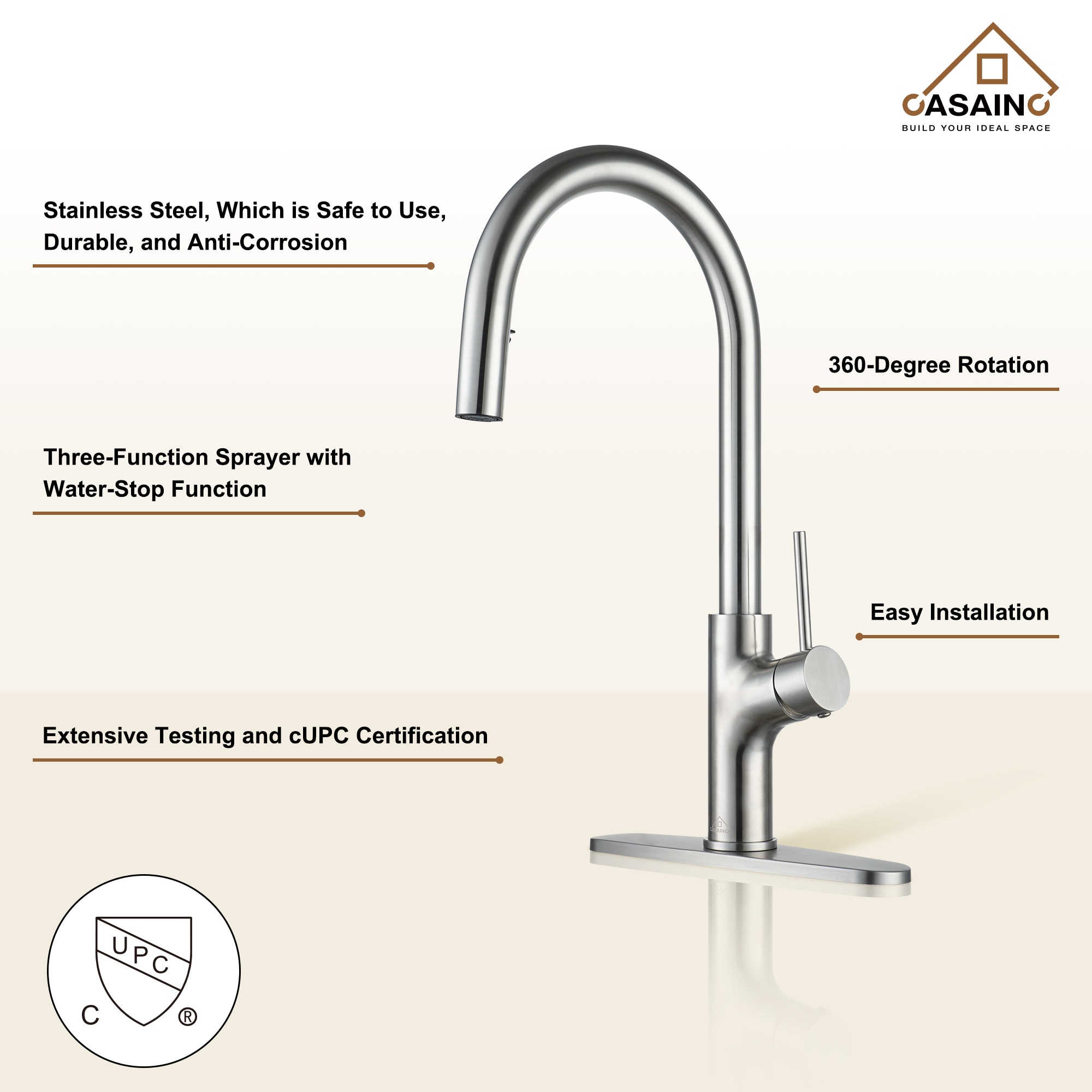 CASAINC YT-31MB-S Kitchen-Faucets - View #5