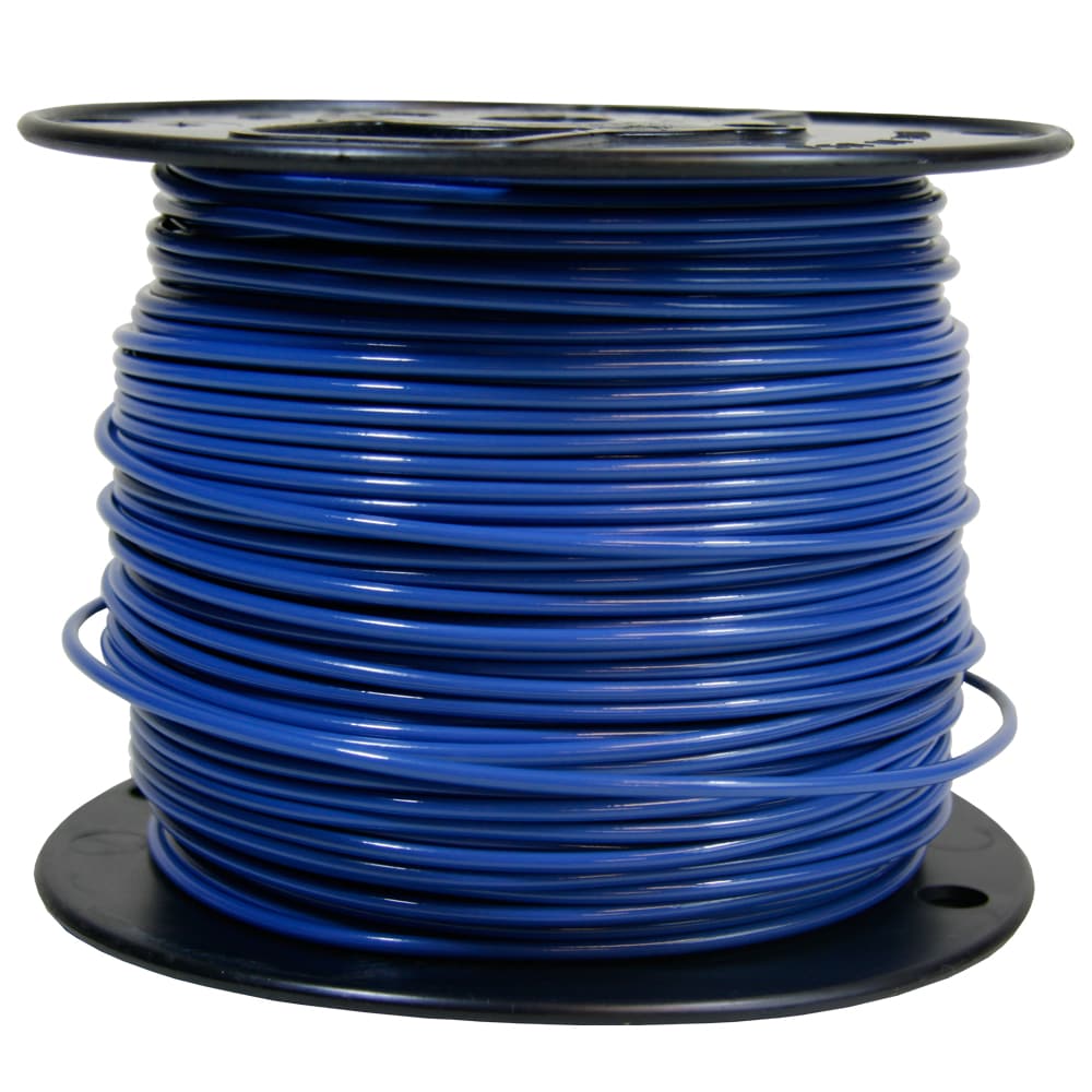 18 AWG Gauge Solid Hook Up Wire Blue 500 ft 0.0403 UL1007 300 Volts