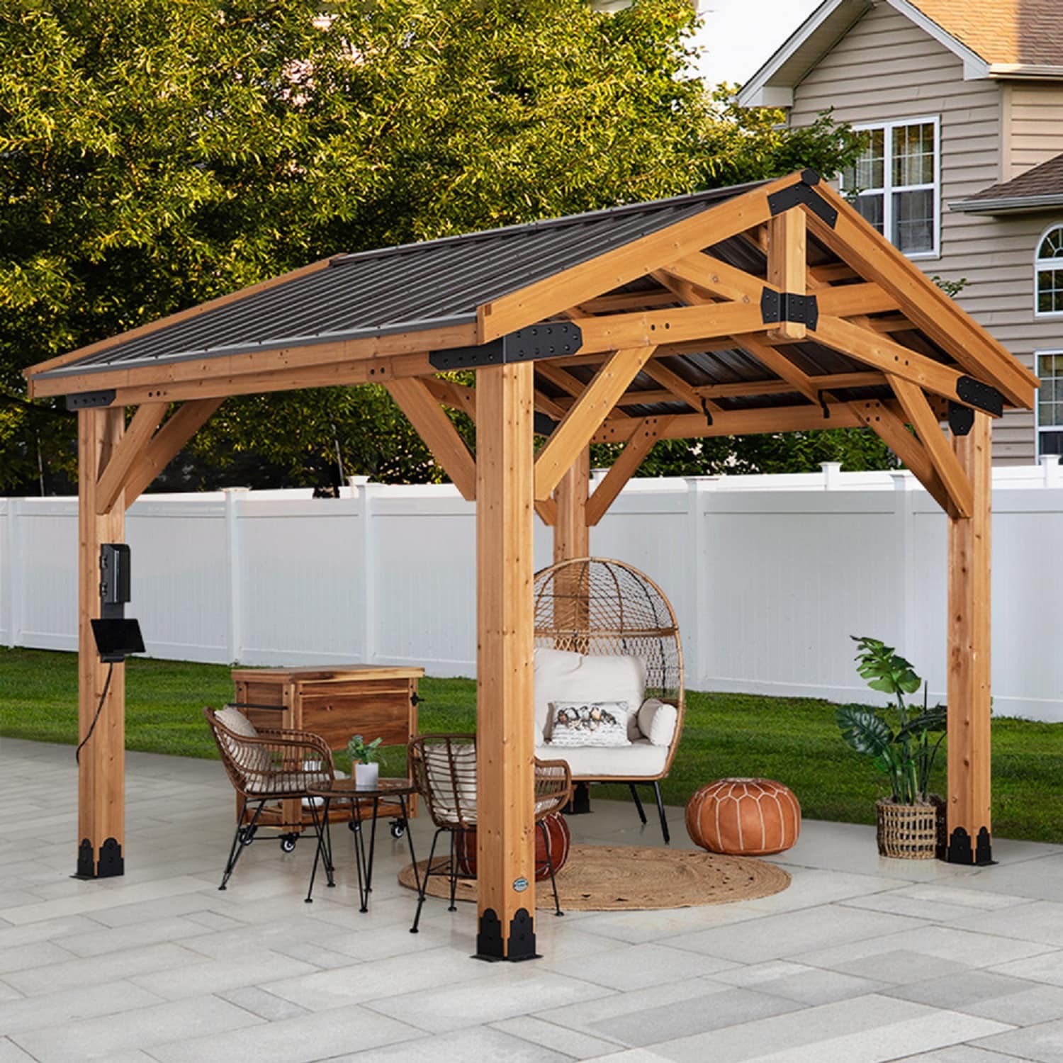 Norwood 12x10 Cedar and Steel Outdoor Gazebo