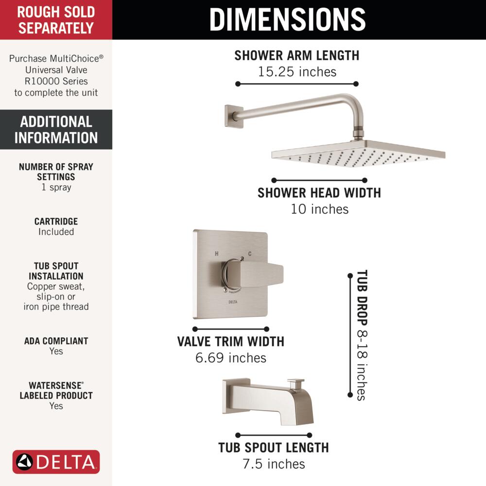 Delta T14468-SP-PP Tub-Shower-Faucets - View #3