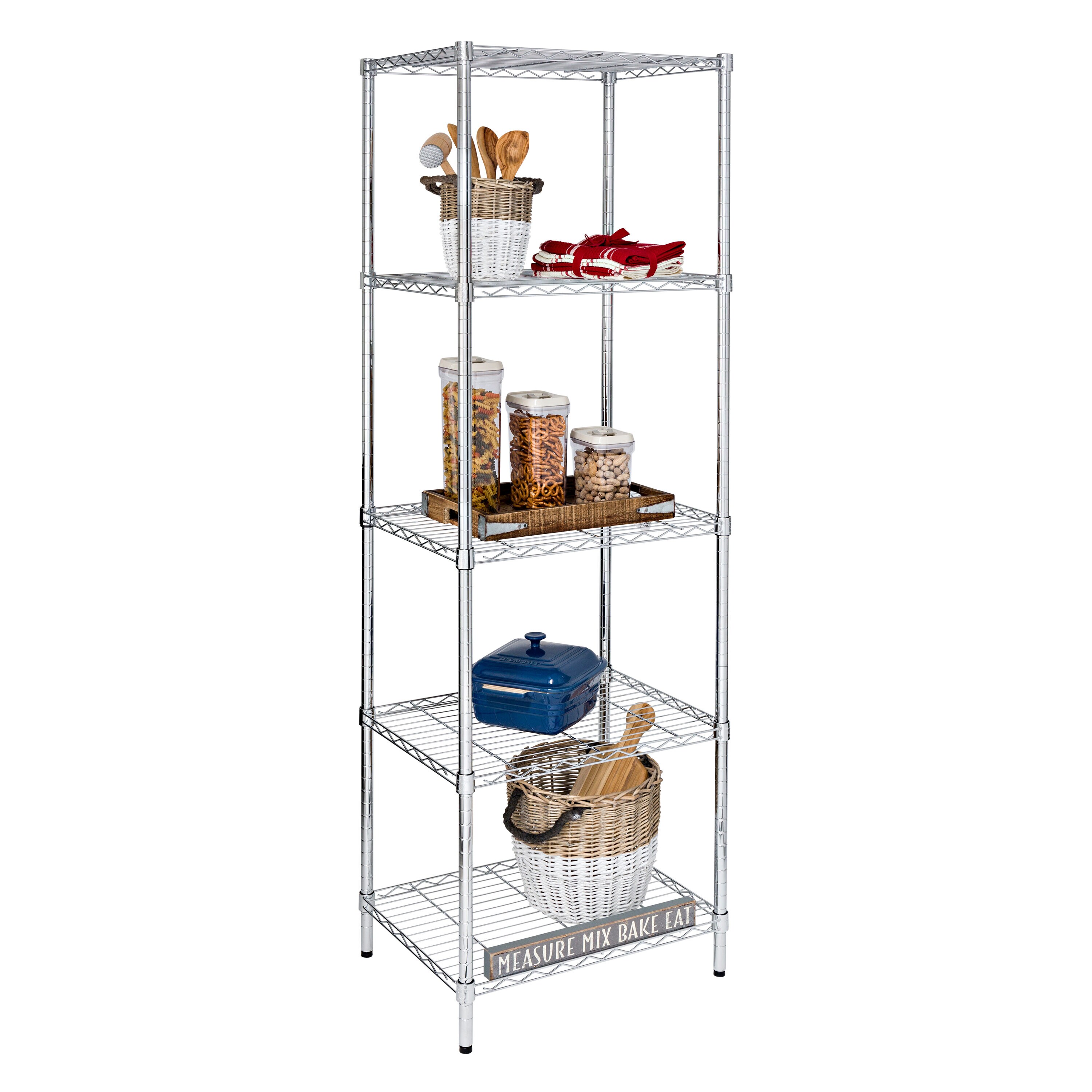 Honey-Can-Do Chrome 5-Tier Adjustable Kids Storage Shelving Unit