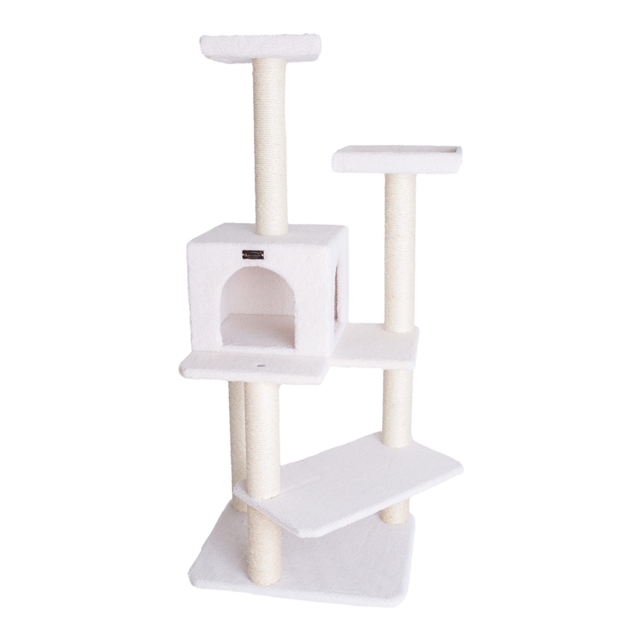 Ivory 57" Freestanding Cat Tree with Sisal Posts and Condo