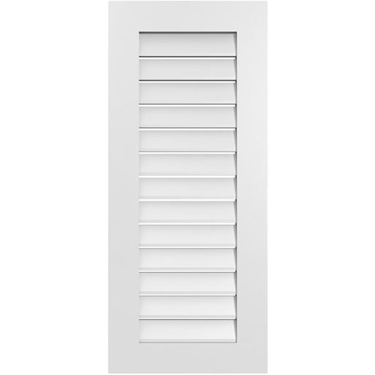 Ekena Millwork GVPVE18X4201SF 18-Inches x 42-Inches Off-white Rectangle PVC Gable Louver Vent