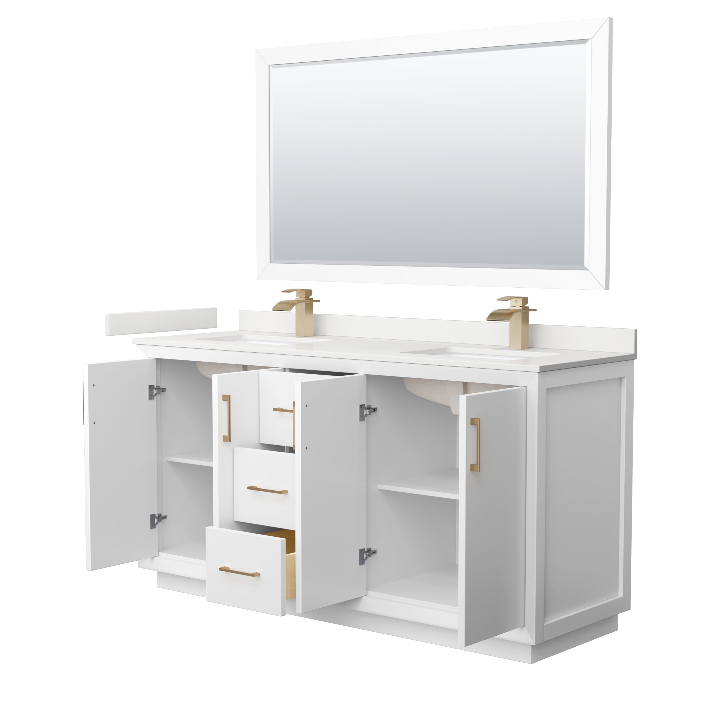 Wyndham Collection WCF414166DWZWQUNSM58 Bath-Vanity-Combo - View #2