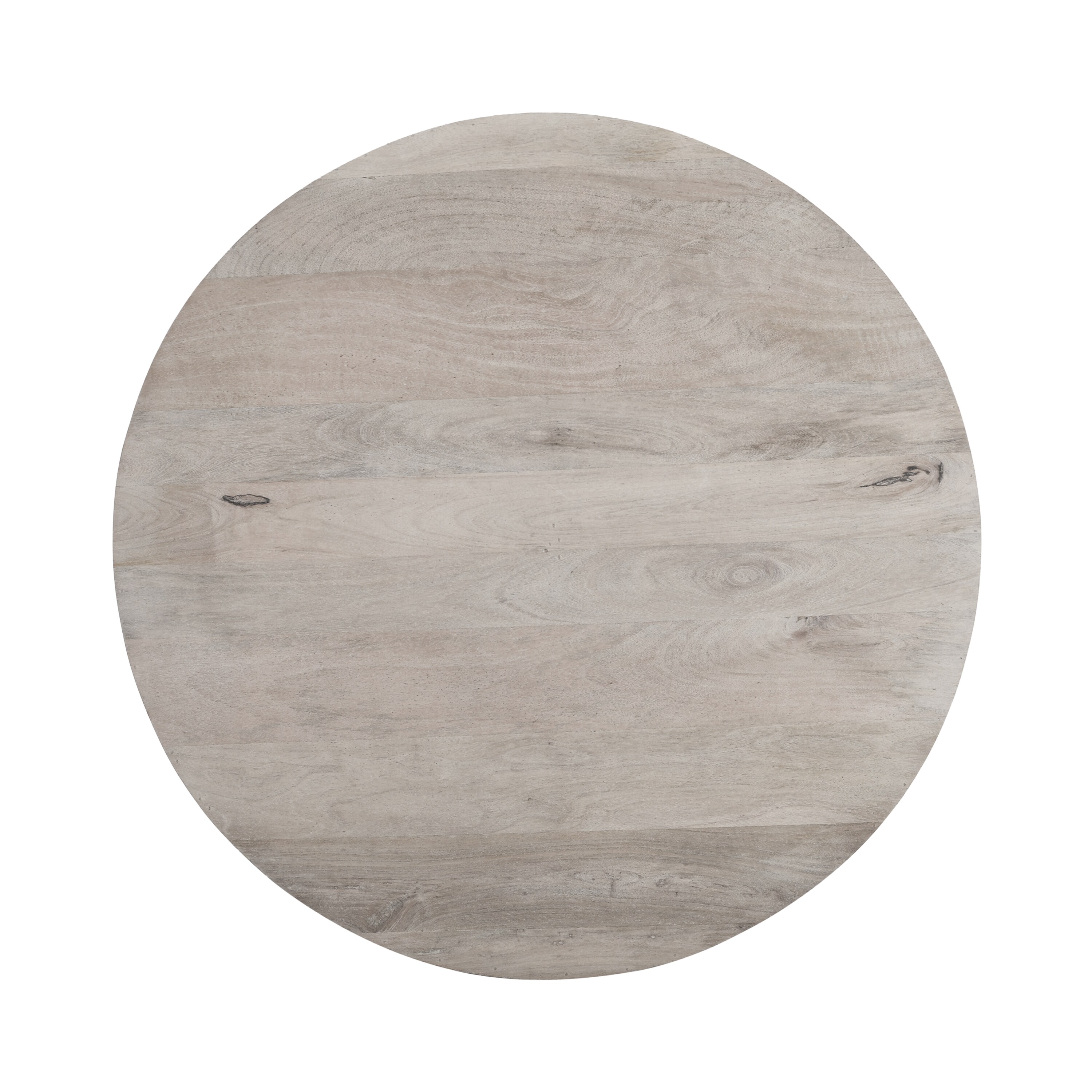 36" Round White Washed Mango Wood Lift-Top Coffee Table