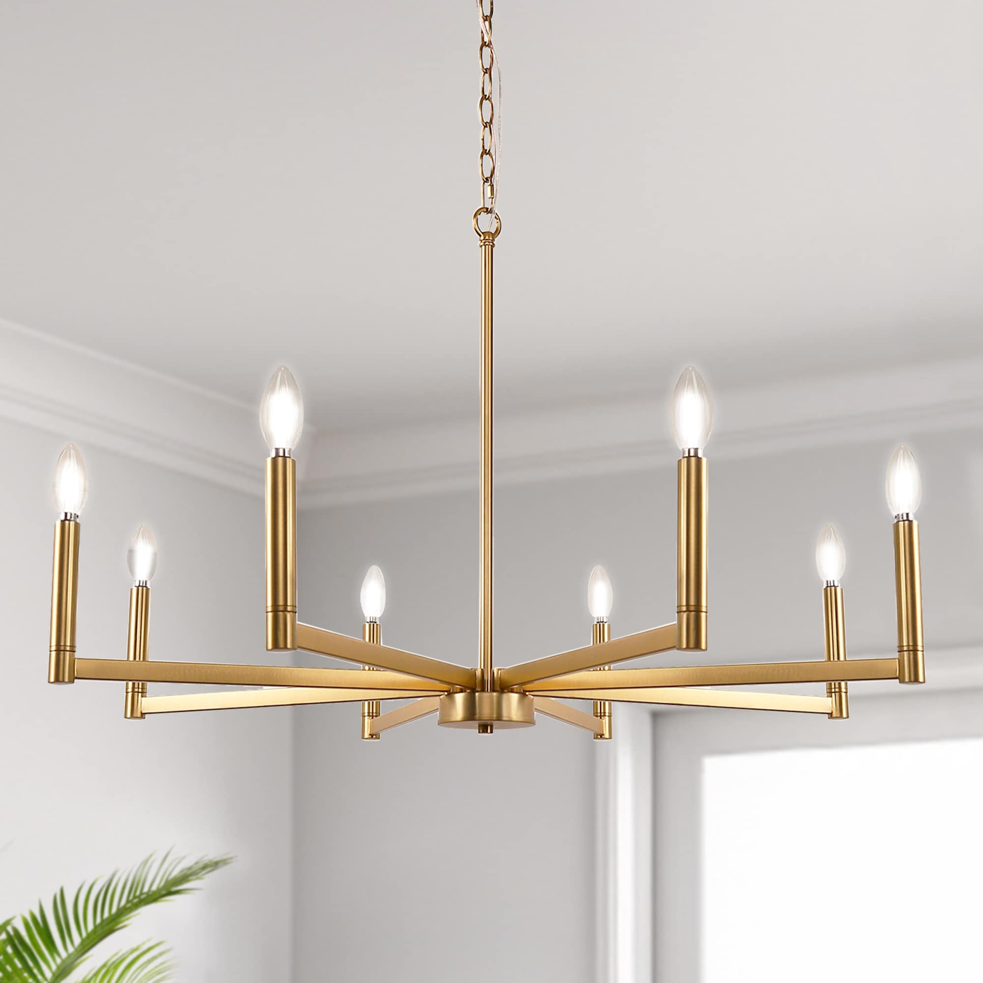 YANSUN 8 -Light Matte Gold Metal Chandelier