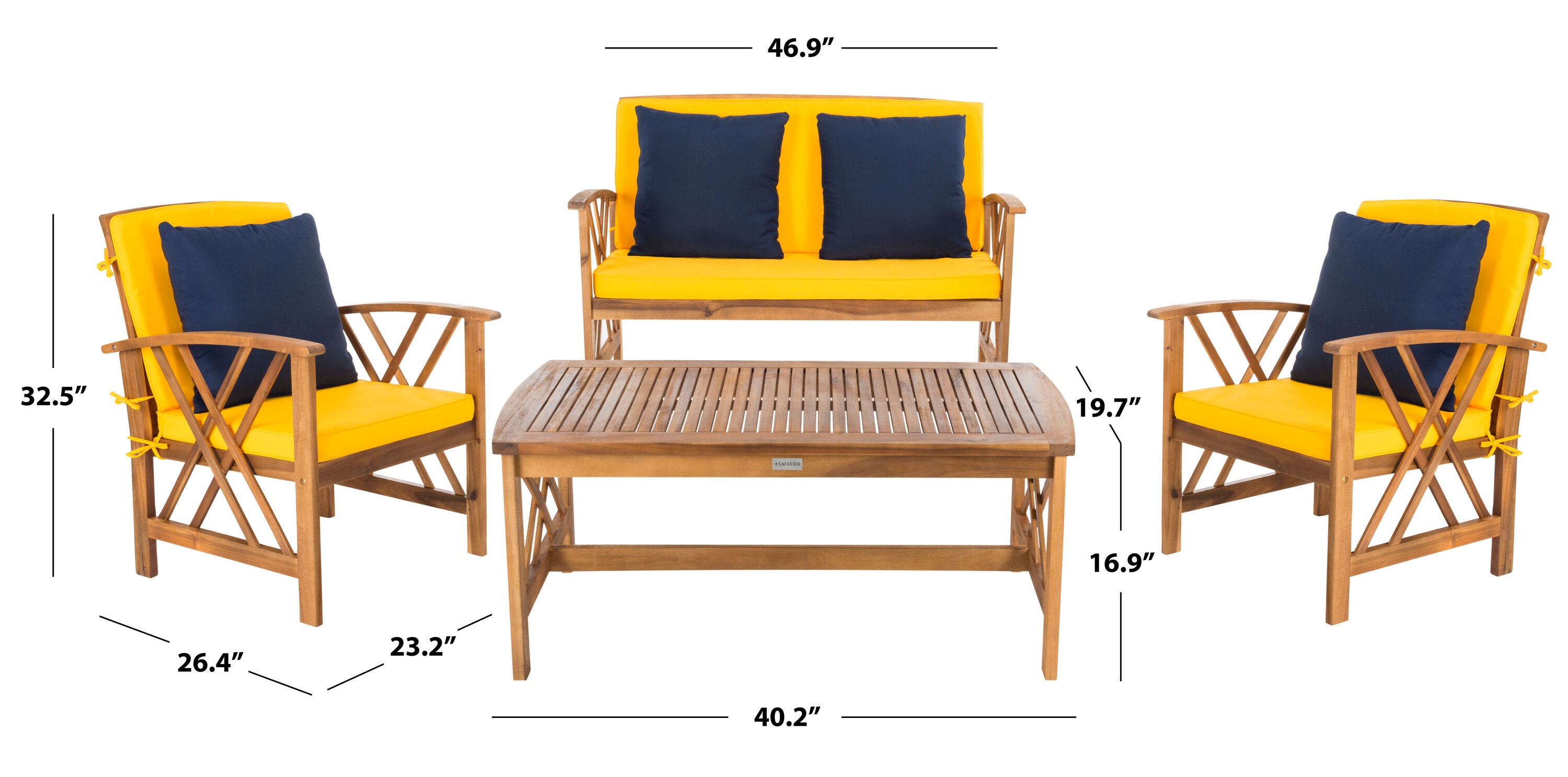 Safavieh PAT7008D Patio-Conversation-Sets - View #10